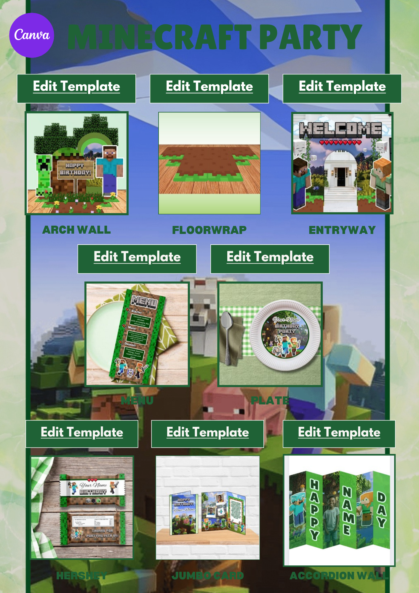 Party Birthday CANVA Bundle & Video Tutorial