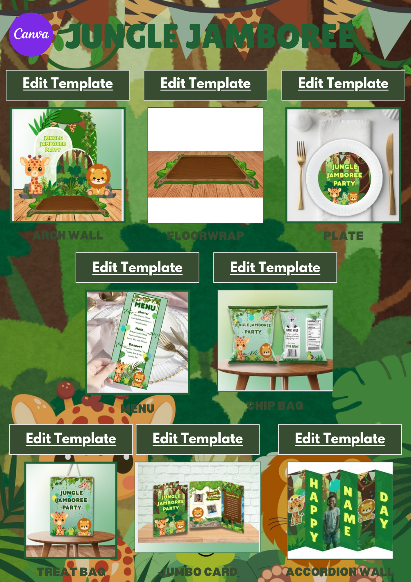 Party Birthday CANVA Bundle & Video Tutorial