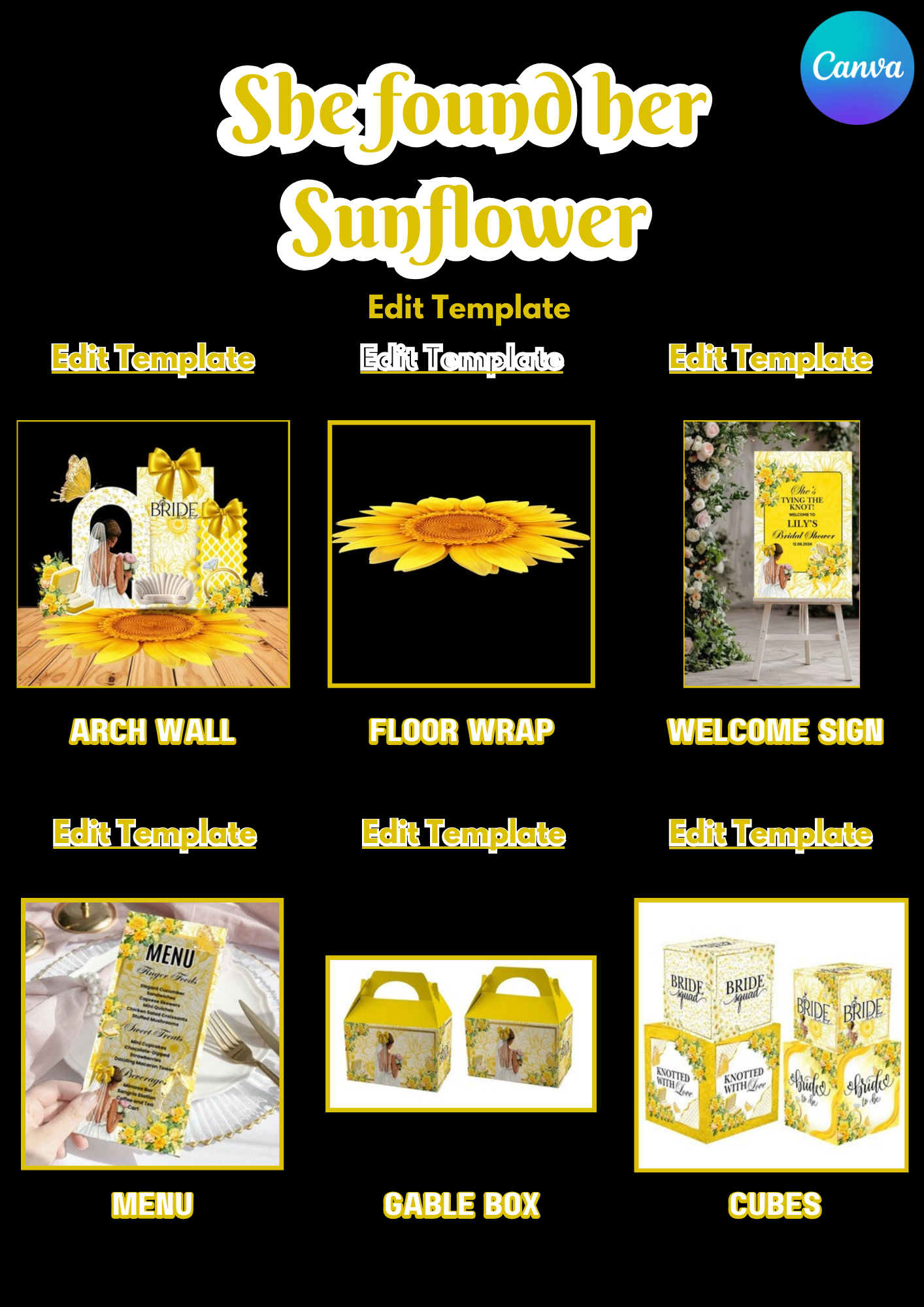 BRIDAL SHOWER PARTY TEMPLATE DESIGN BUNDLE