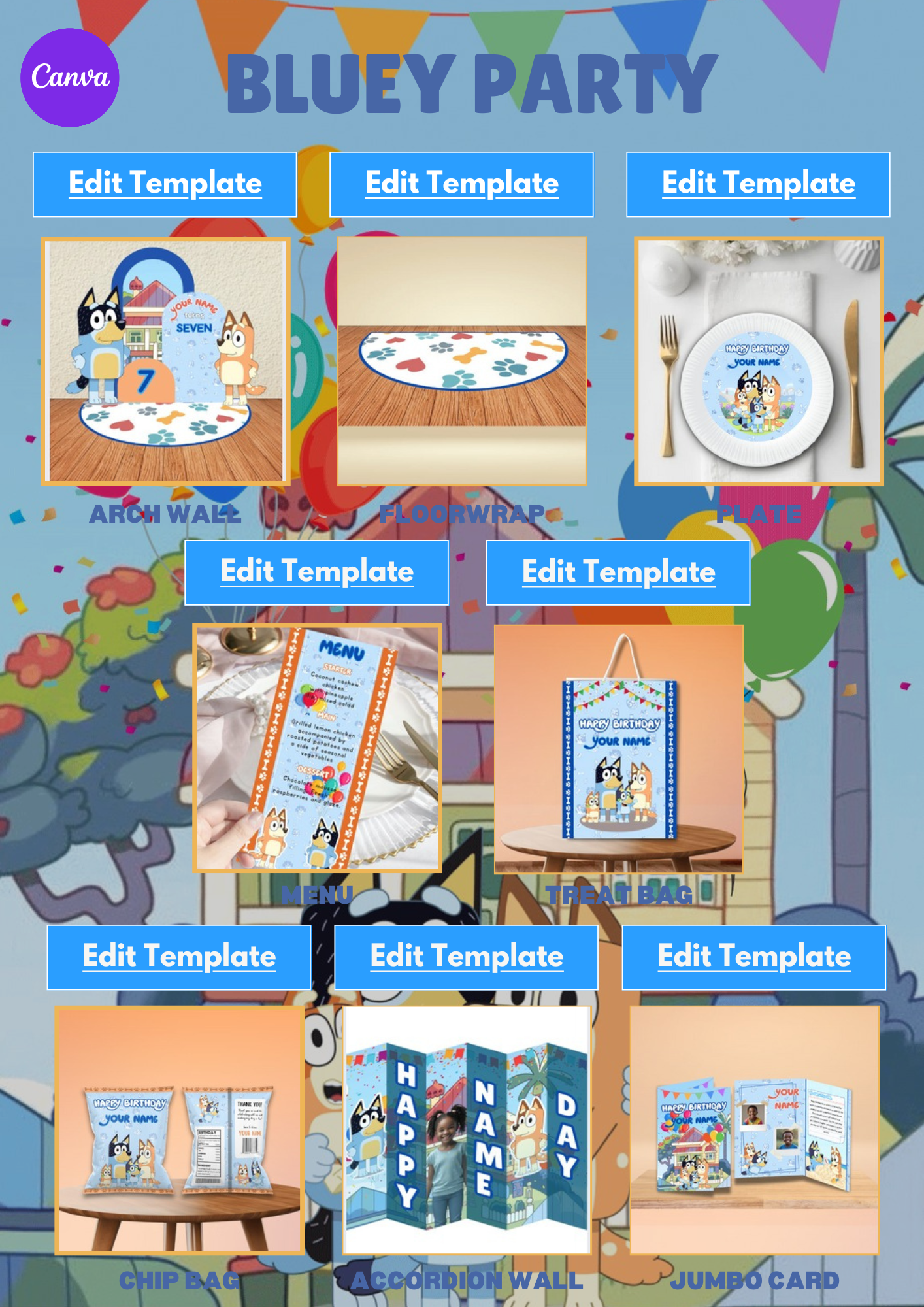 Party Birthday CANVA Bundle & Video Tutorial