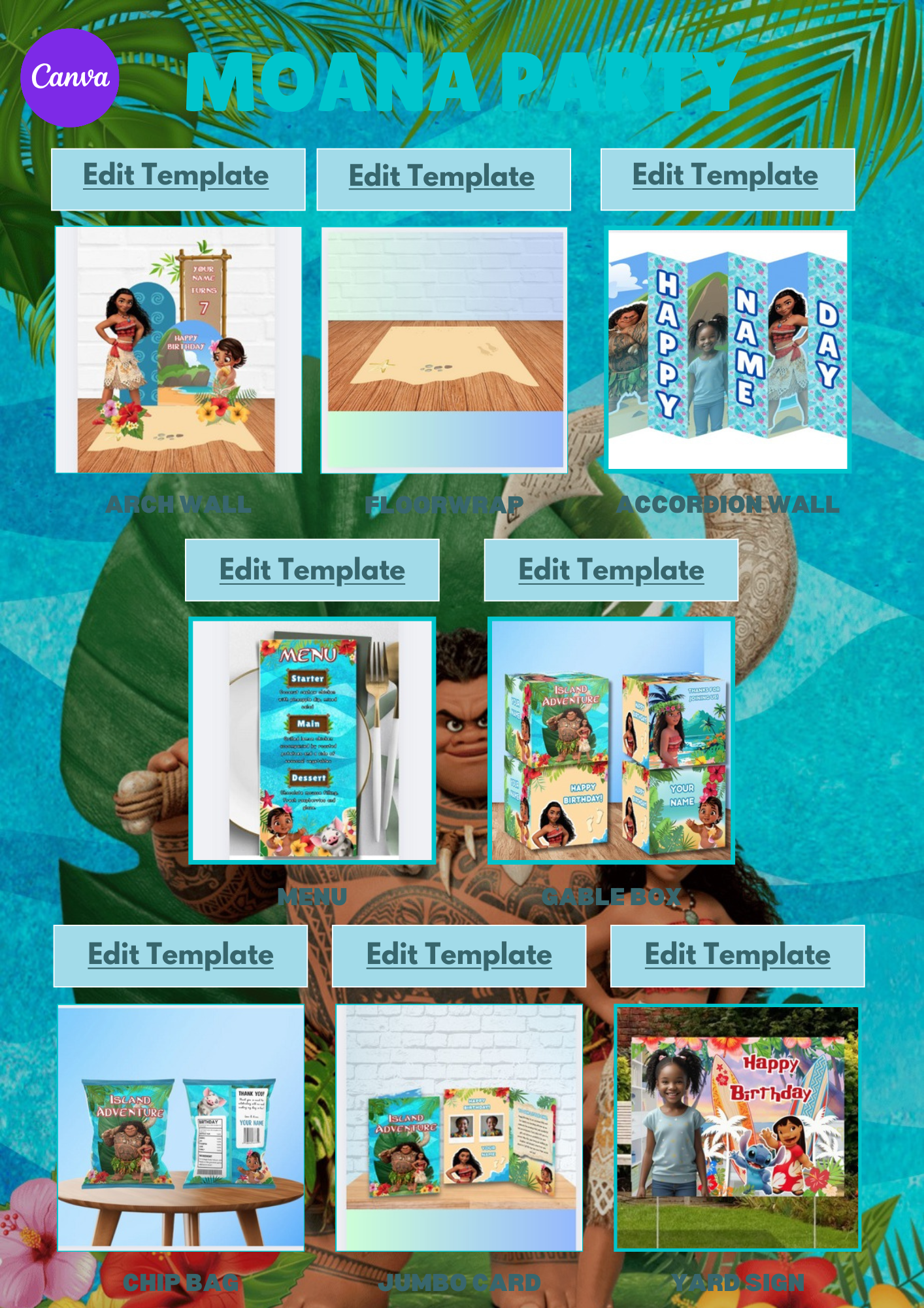 Party Birthday CANVA Bundle & Video Tutorial