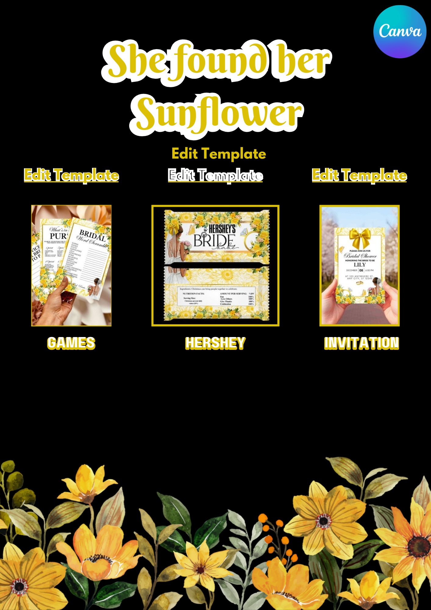 BRIDAL SHOWER PARTY TEMPLATE DESIGN BUNDLE