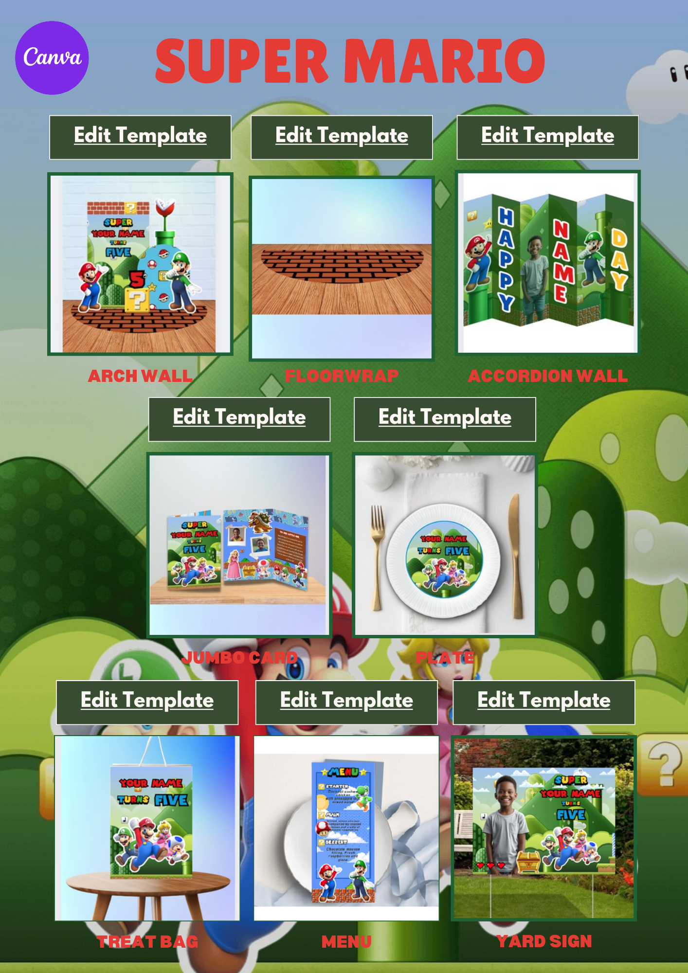 Party Birthday CANVA Bundle & Video Tutorial