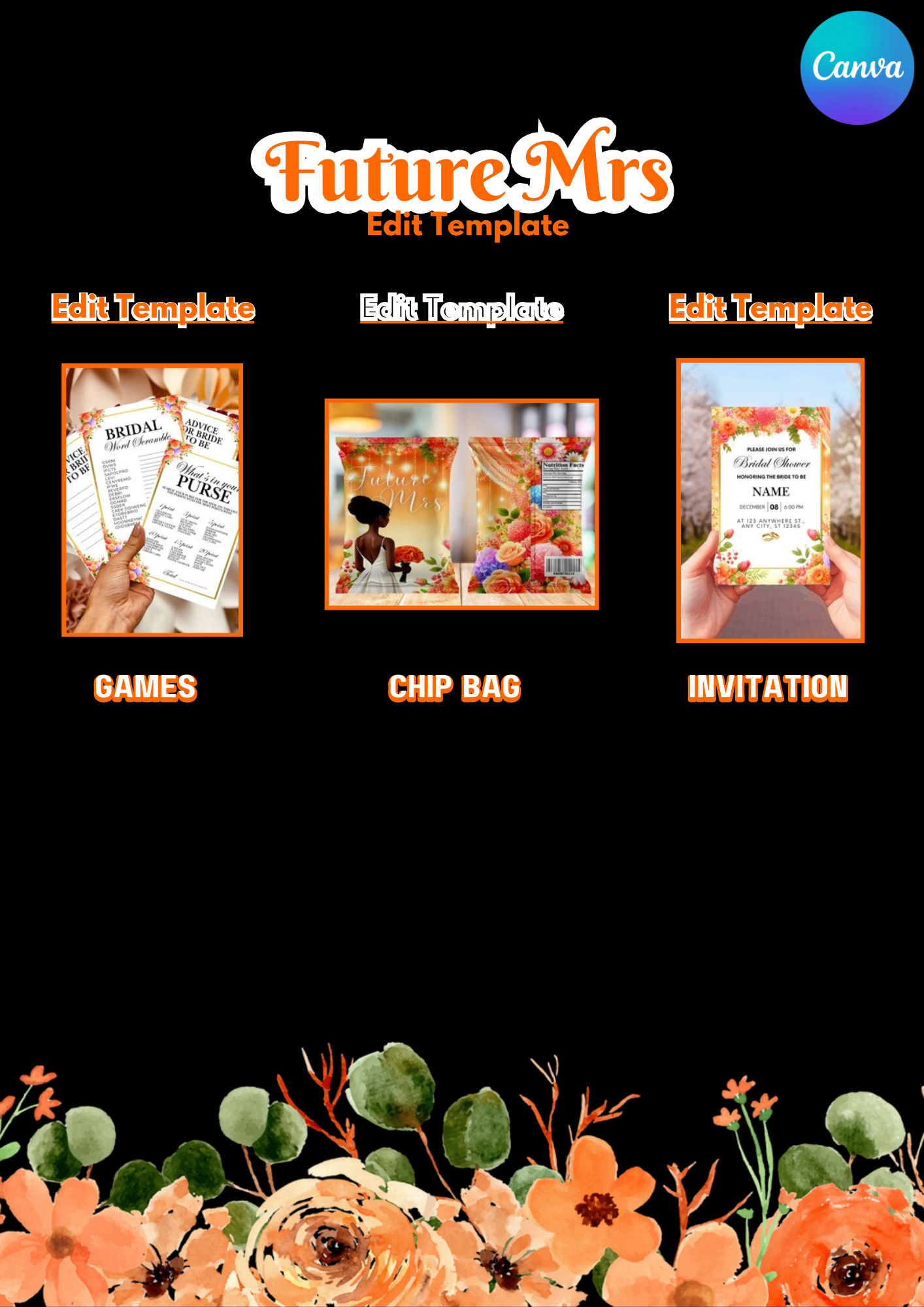 BRIDAL SHOWER PARTY TEMPLATE DESIGN BUNDLE