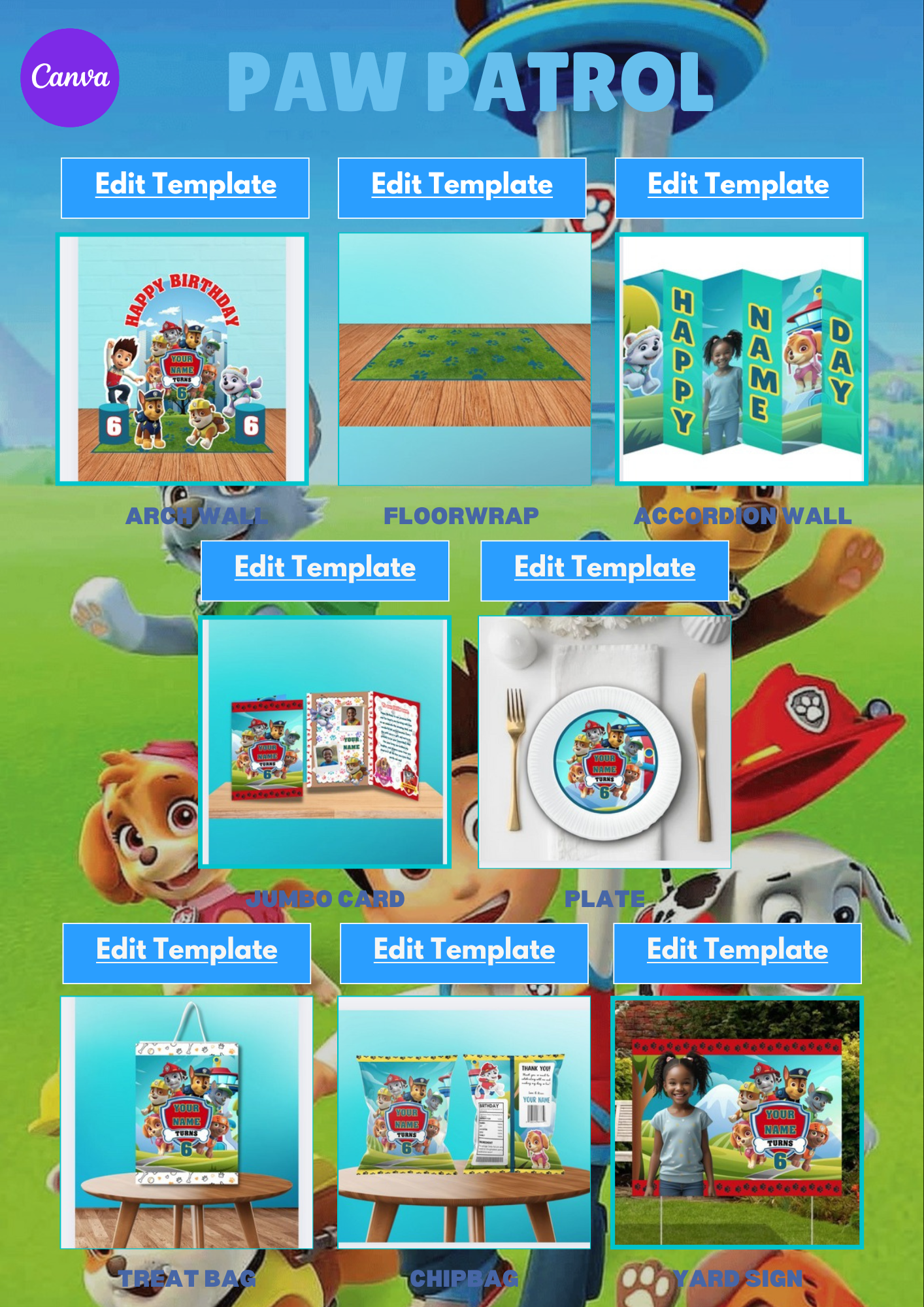 Party Birthday CANVA Bundle & Video Tutorial