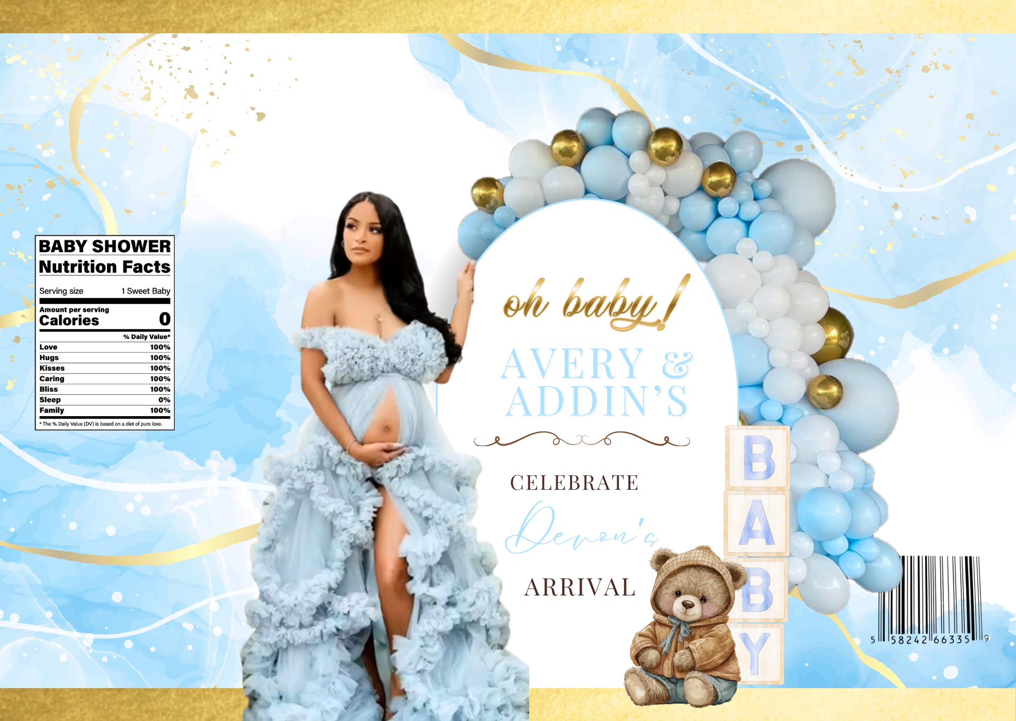 Boho Blue Baby Shower Bundle