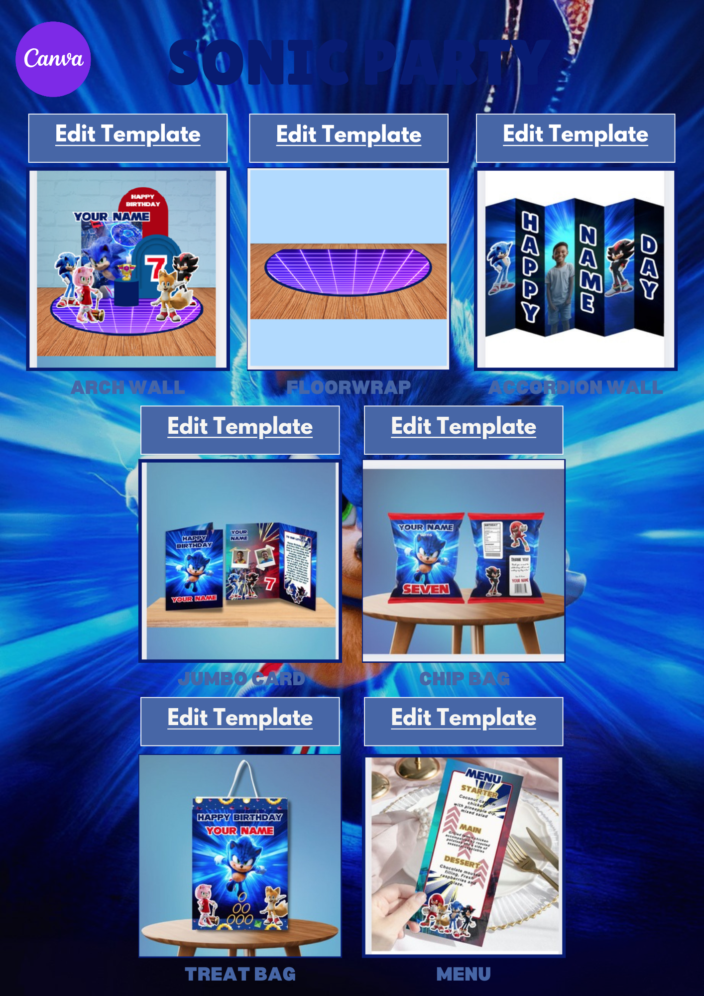 Party Birthday CANVA Bundle & Video Tutorial