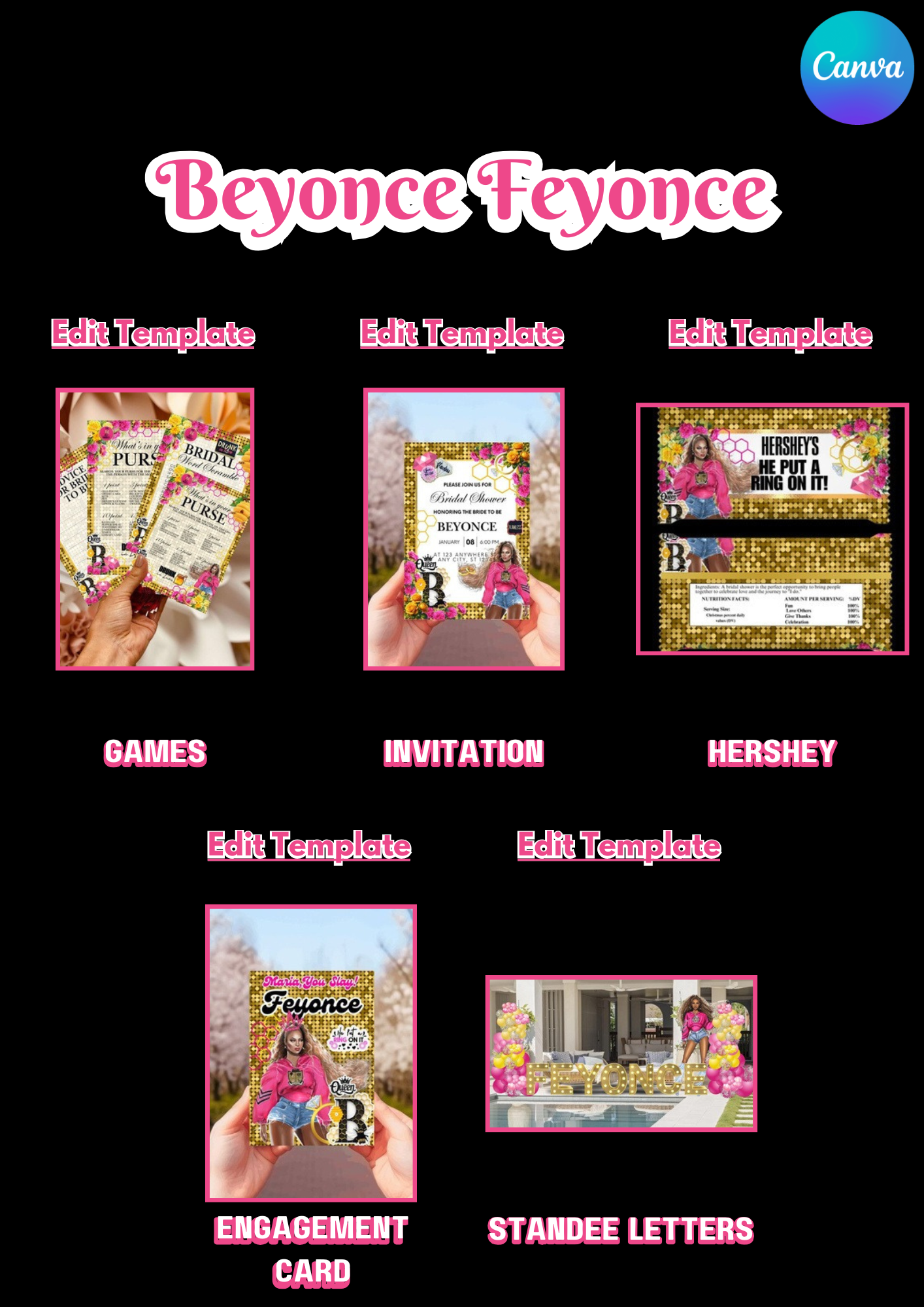 BRIDAL SHOWER PARTY TEMPLATE DESIGN BUNDLE