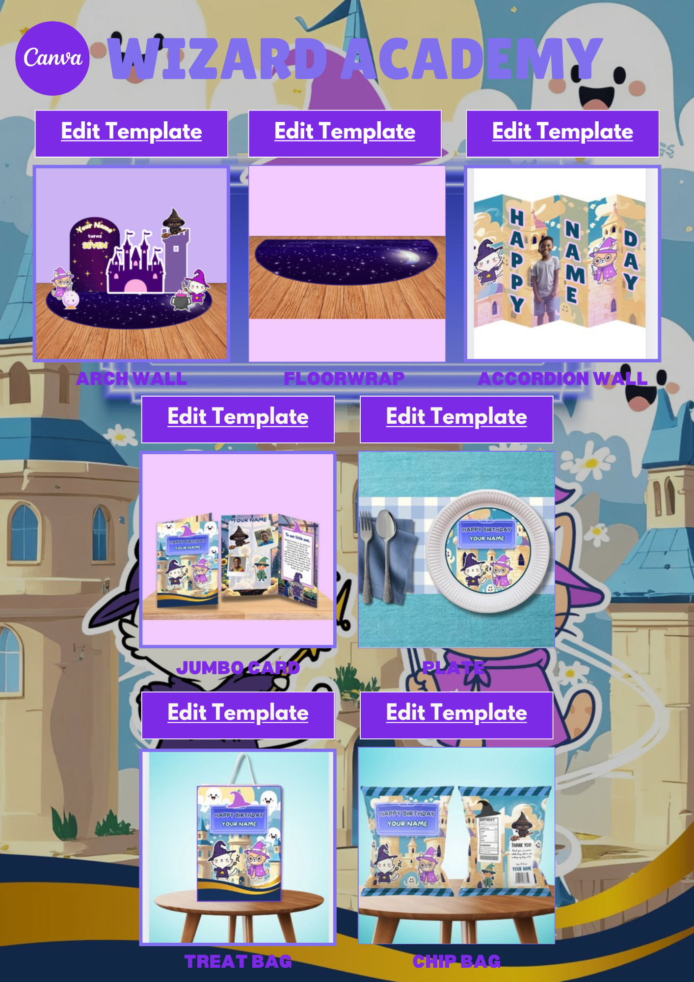 Party Birthday CANVA Bundle & Video Tutorial