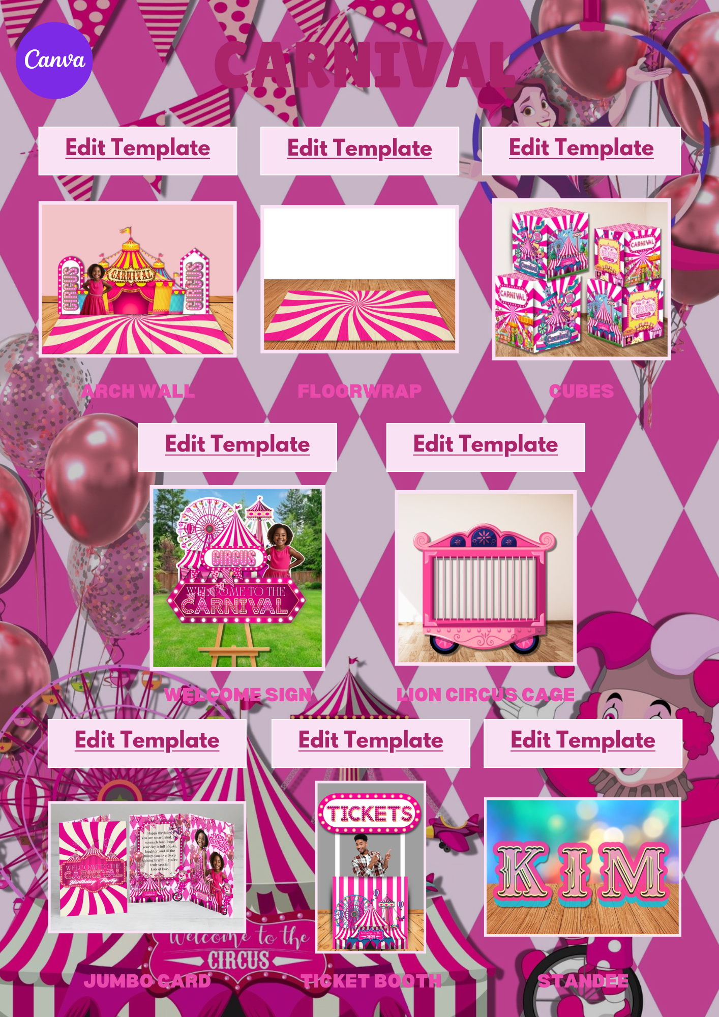 Party Birthday CANVA Bundle & Video Tutorial