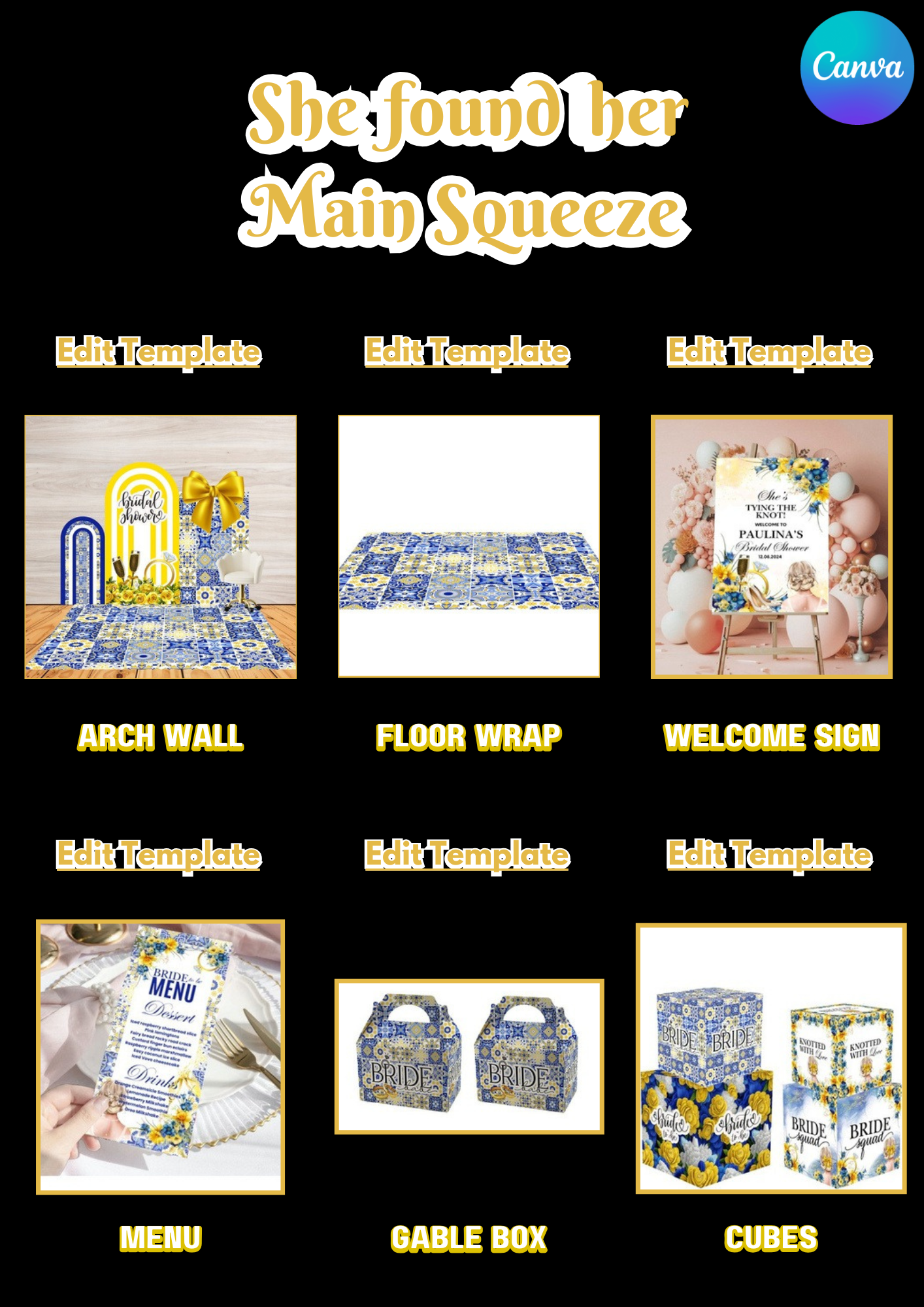 BRIDAL SHOWER PARTY TEMPLATE DESIGN BUNDLE