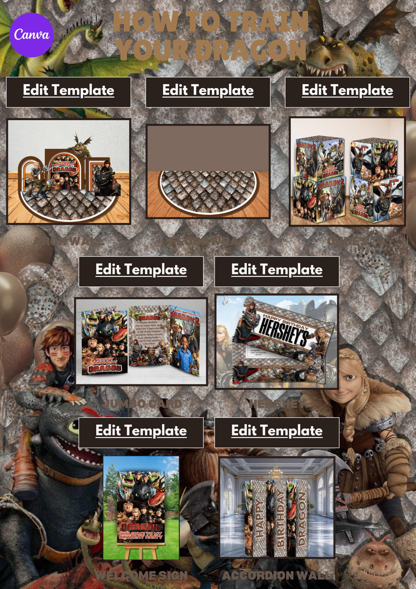 Party Birthday CANVA Bundle & Video Tutorial