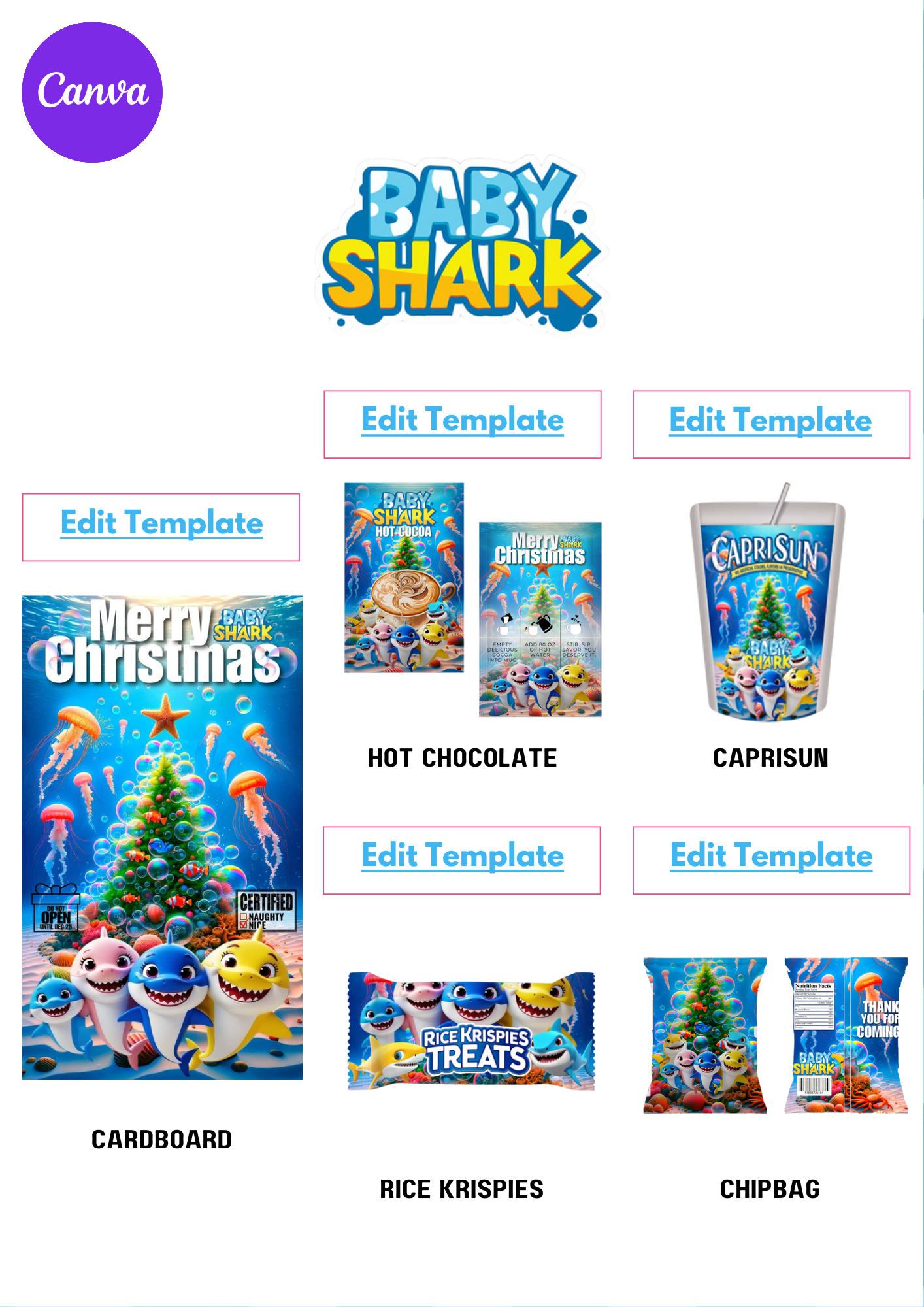 Christmas Holiday Favor Box Bundle - 7 Templates