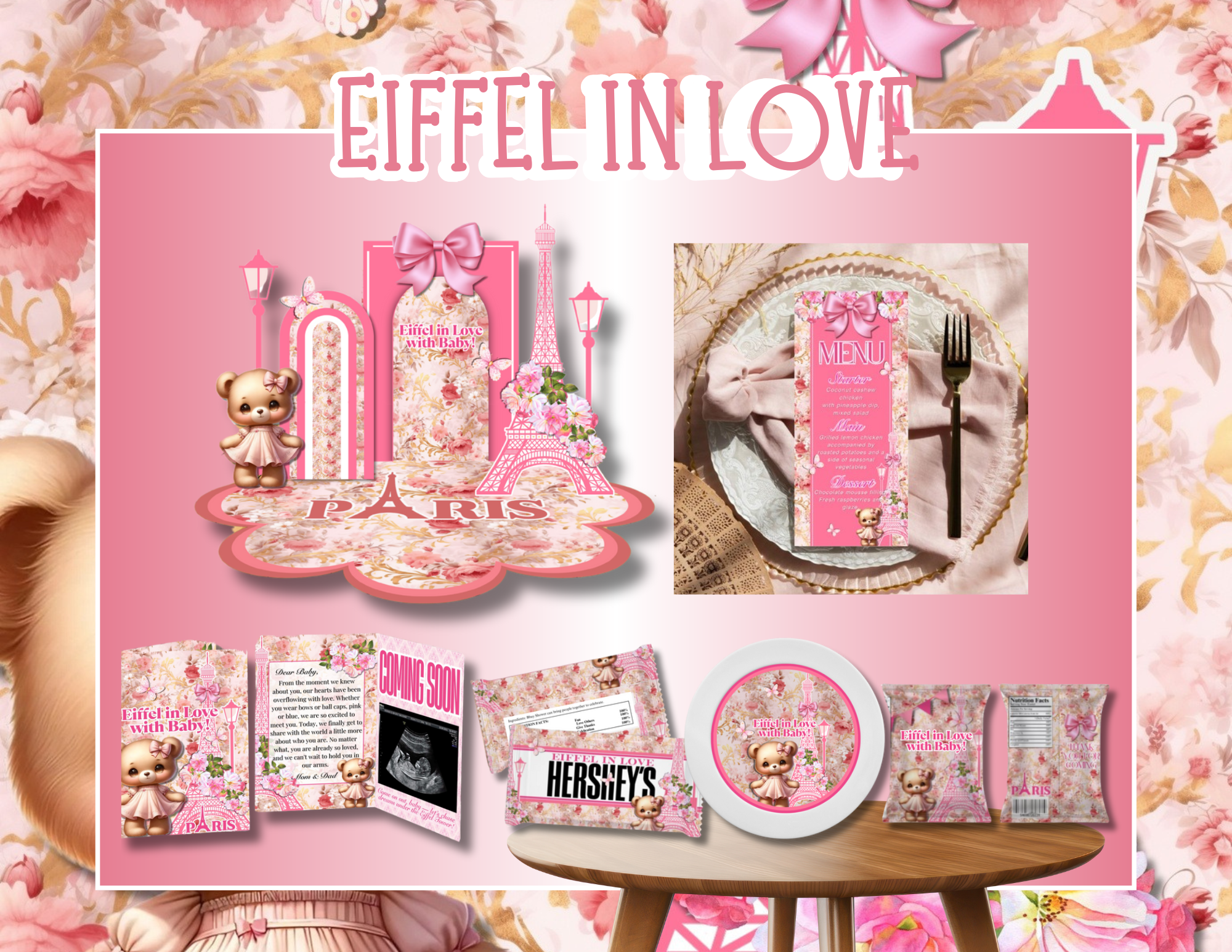 Luxury Baby Shower Bundle  - 15 Templates