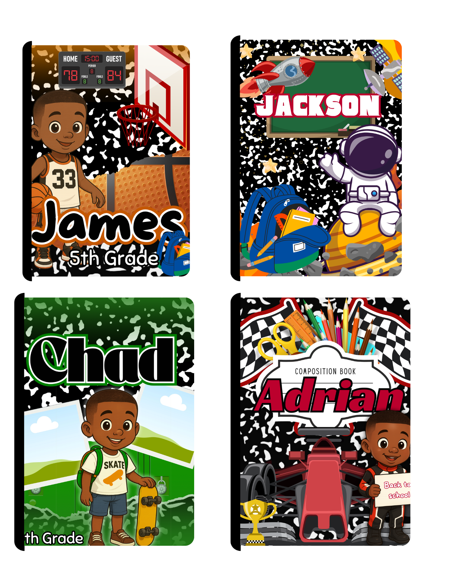 8 Editable Composition Notebooks