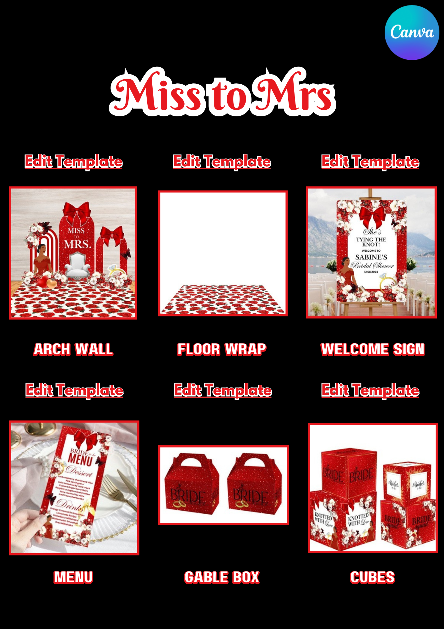 BRIDAL SHOWER PARTY TEMPLATE DESIGN BUNDLE