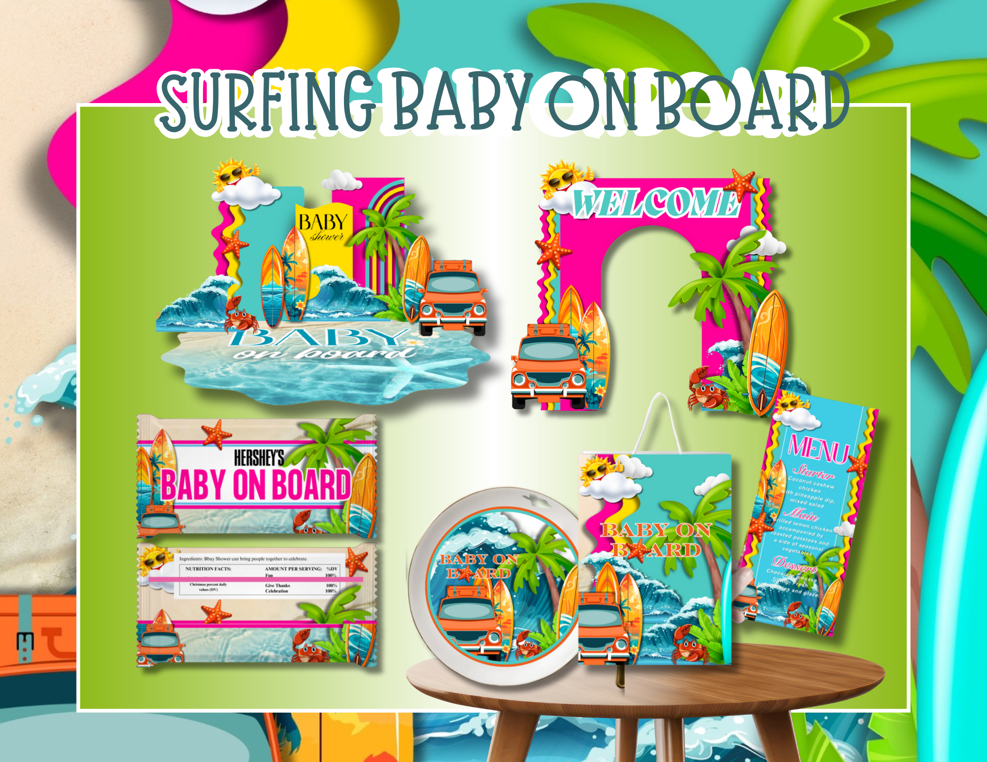 Luxury Baby Shower Bundle  - 15 Templates