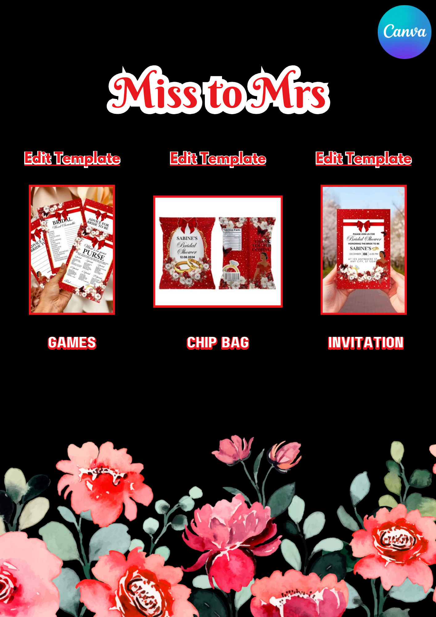 BRIDAL SHOWER PARTY TEMPLATE DESIGN BUNDLE