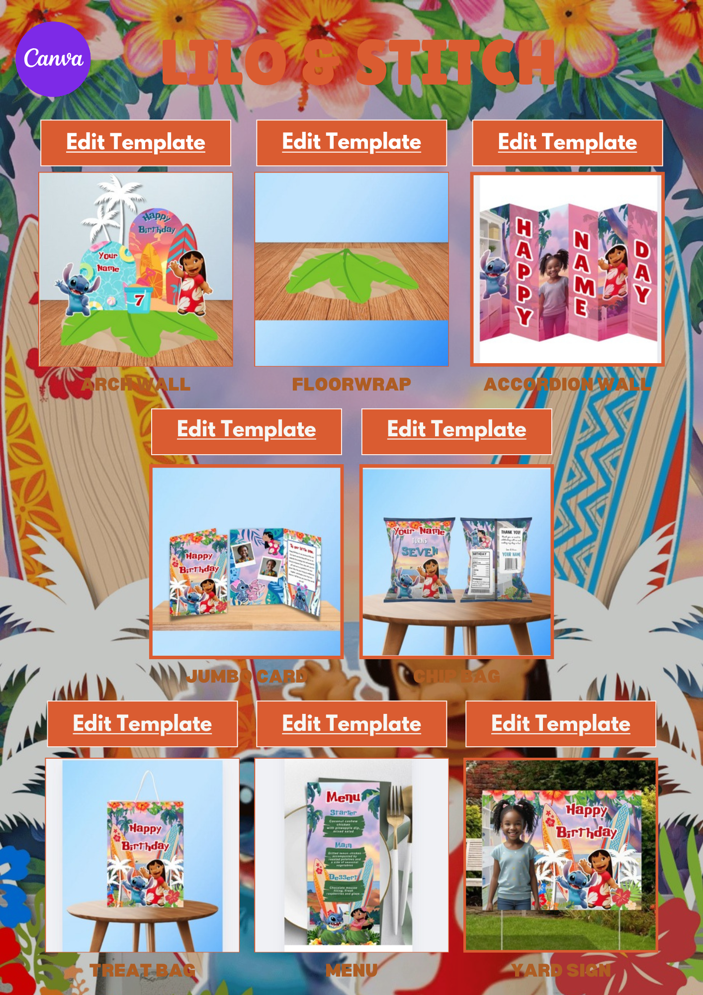 Party Birthday CANVA Bundle & Video Tutorial