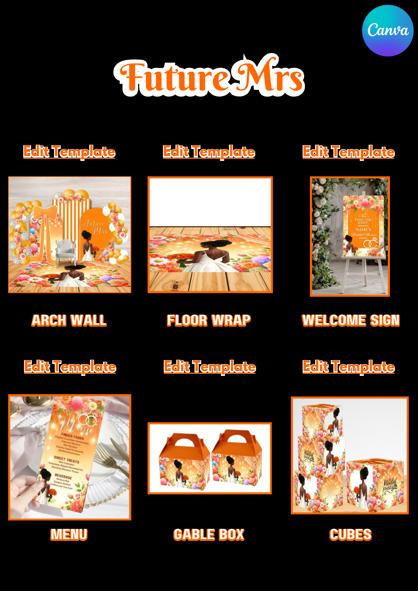 BRIDAL SHOWER PARTY TEMPLATE DESIGN BUNDLE