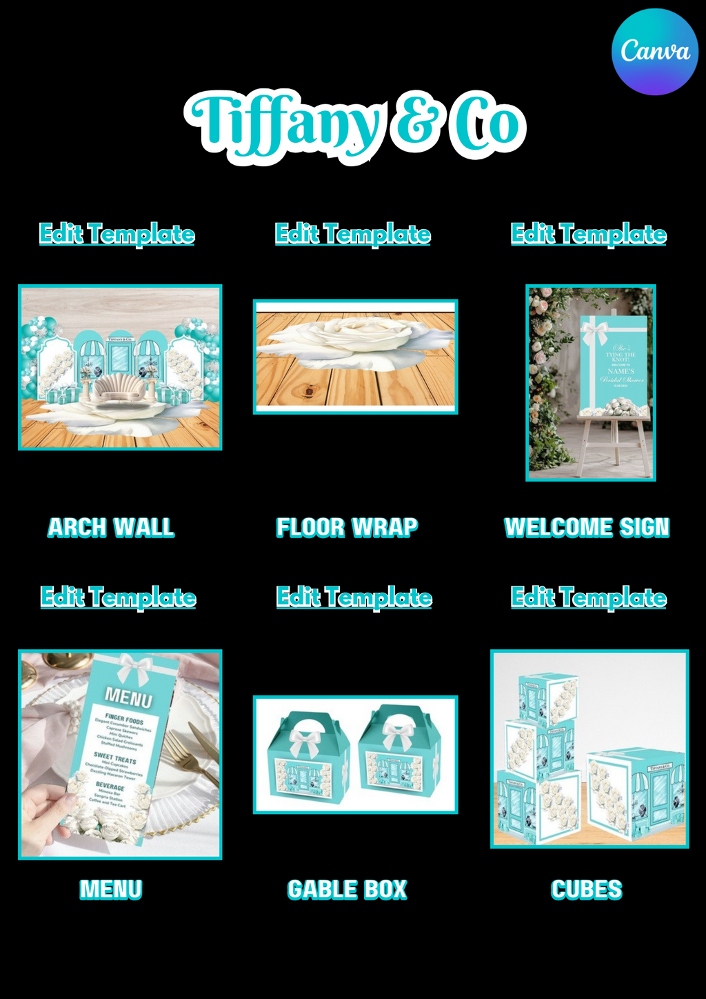 BRIDAL SHOWER PARTY TEMPLATE DESIGN BUNDLE