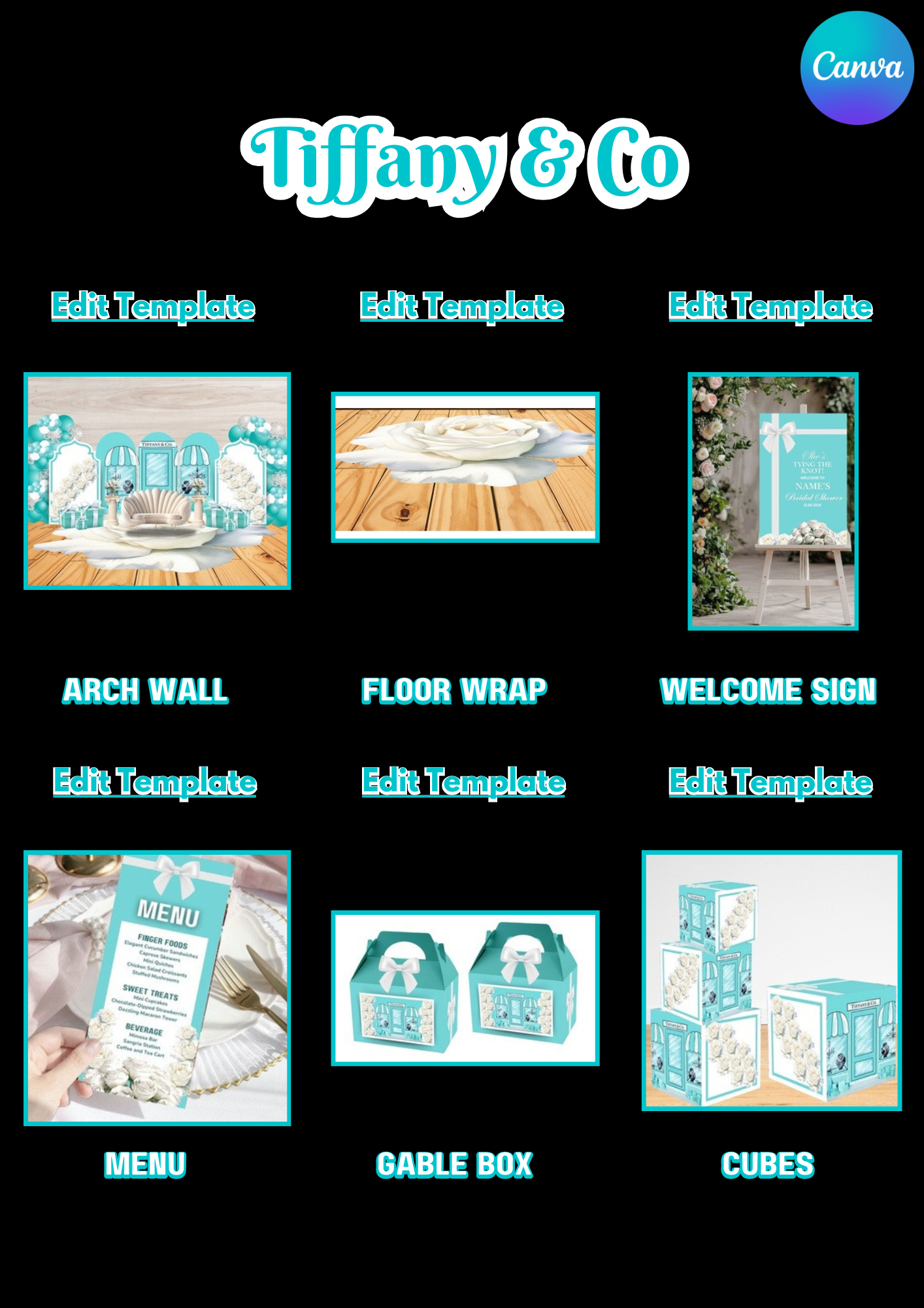 BRIDAL SHOWER PARTY TEMPLATE DESIGN BUNDLE