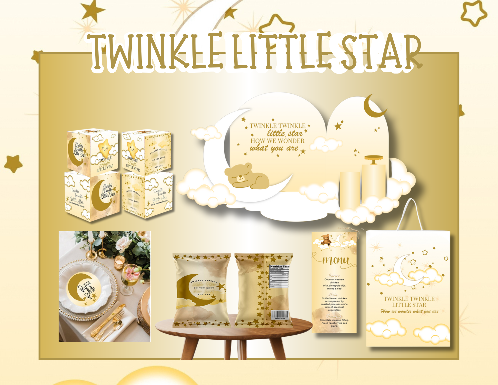 Luxury Baby Shower Bundle  - 15 Templates