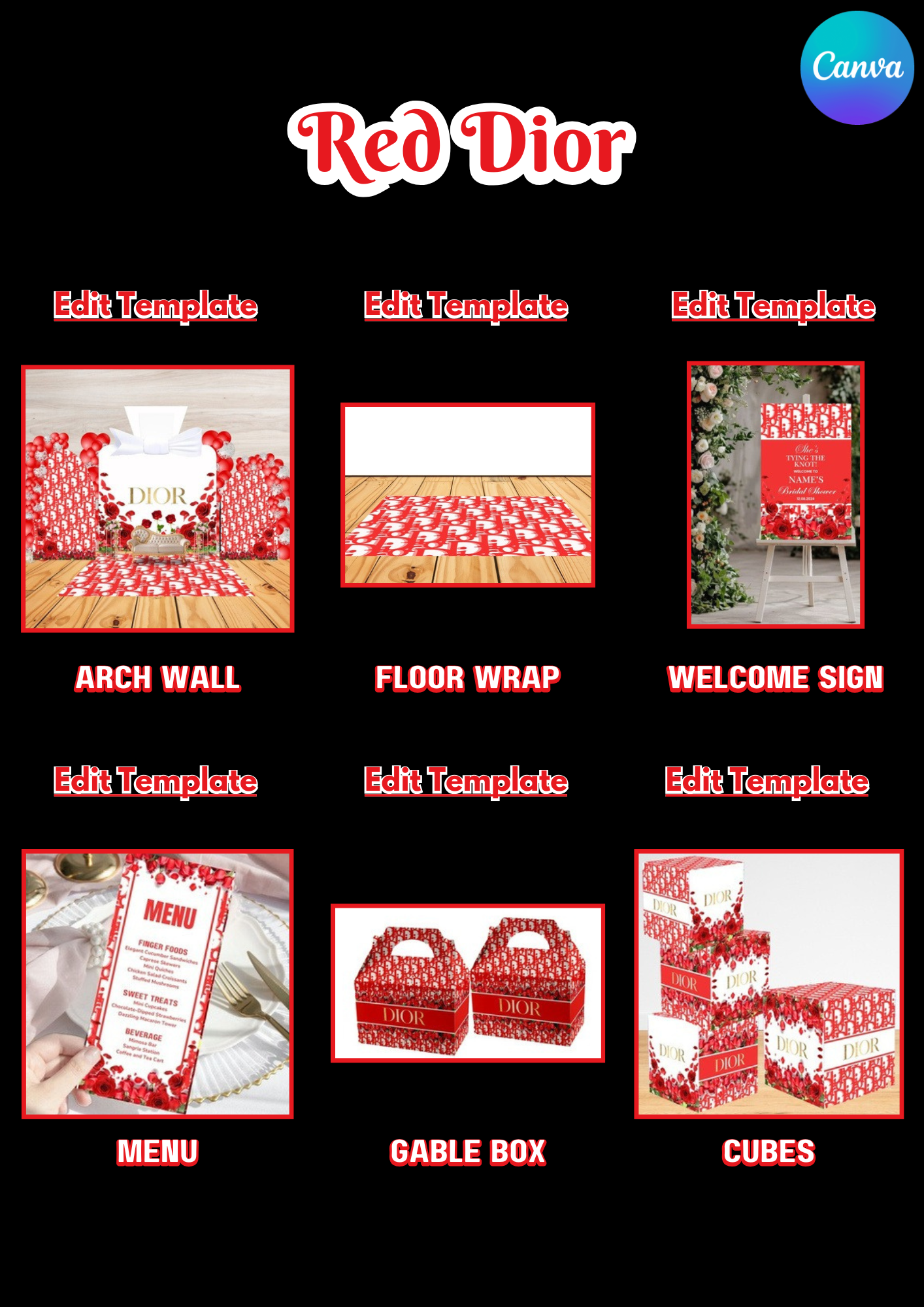 BRIDAL SHOWER PARTY TEMPLATE DESIGN BUNDLE