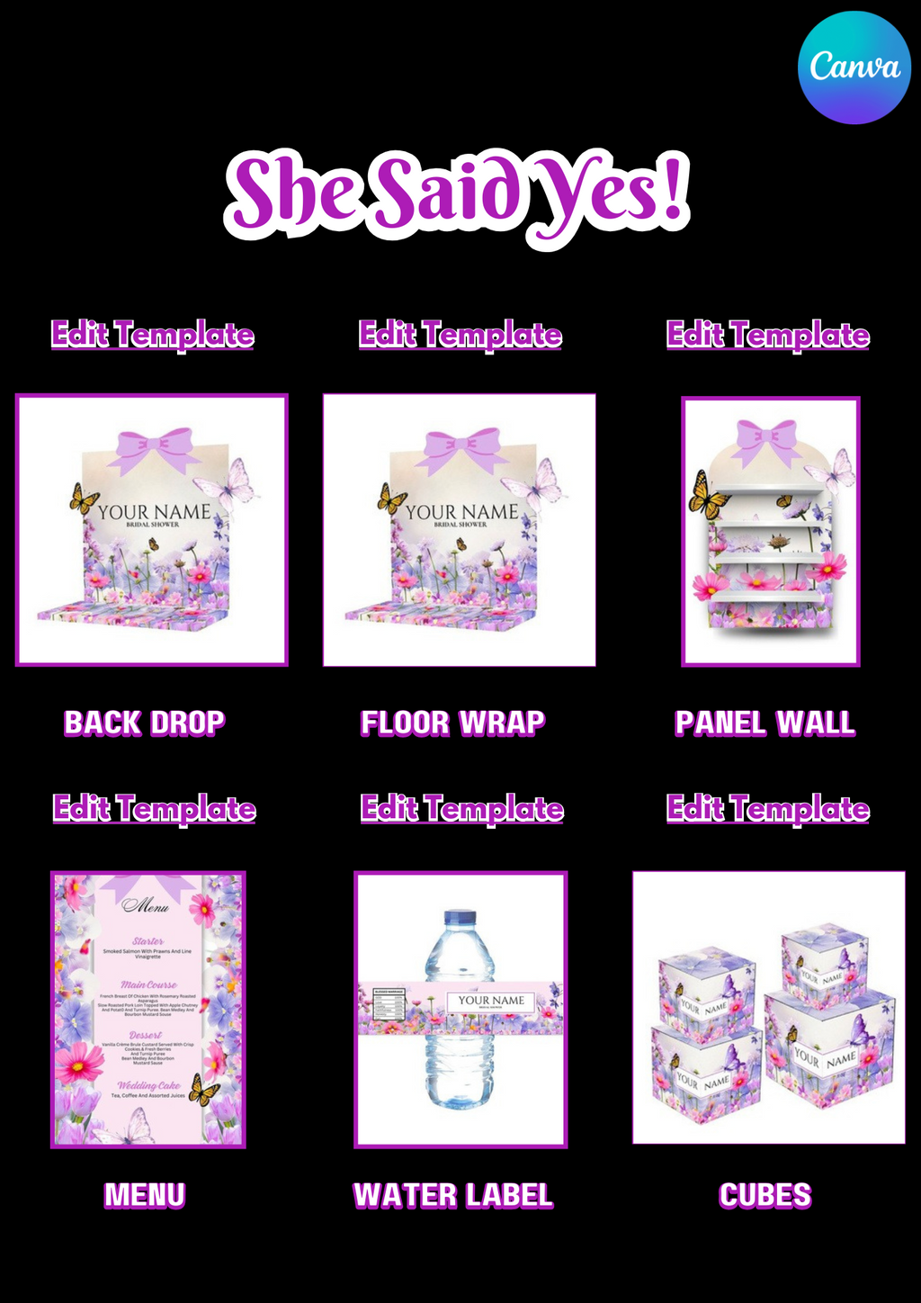 BRIDAL SHOWER PARTY TEMPLATE DESIGN BUNDLE