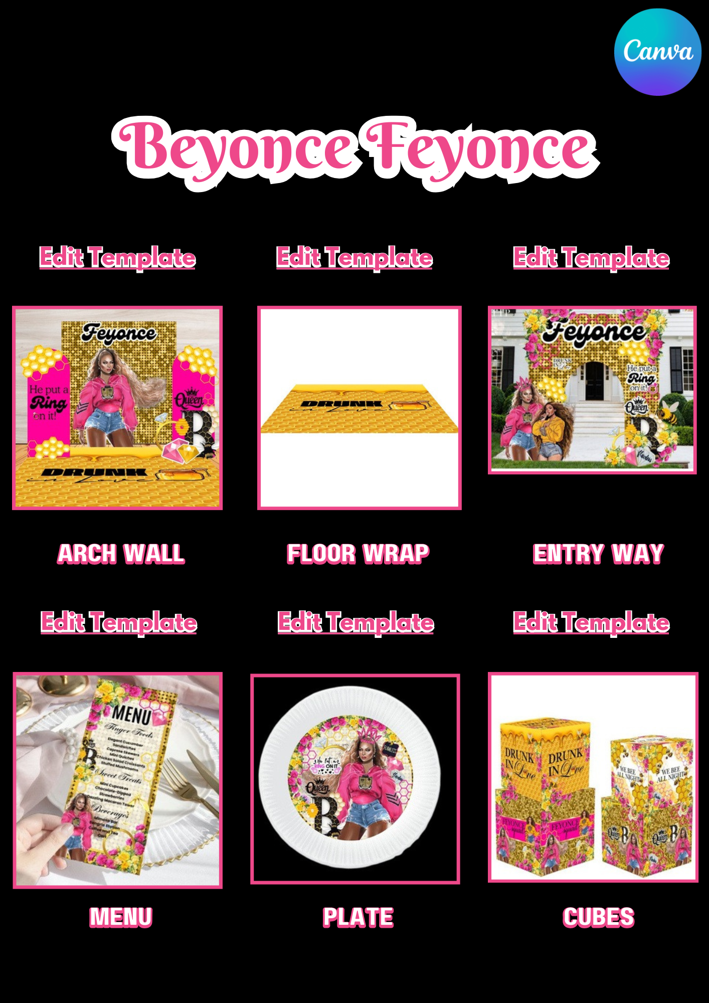 BRIDAL SHOWER PARTY TEMPLATE DESIGN BUNDLE