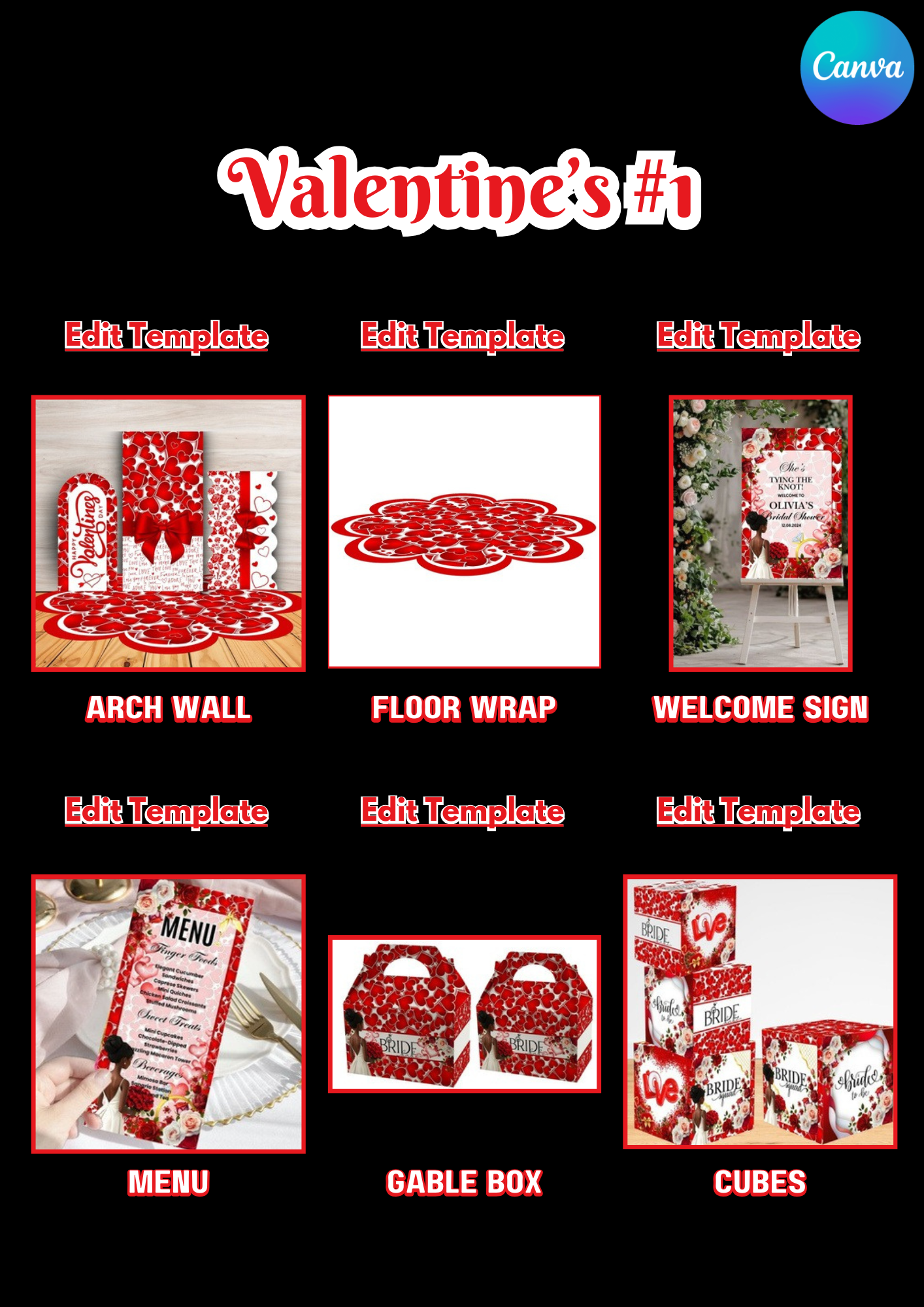 BRIDAL SHOWER PARTY TEMPLATE DESIGN BUNDLE