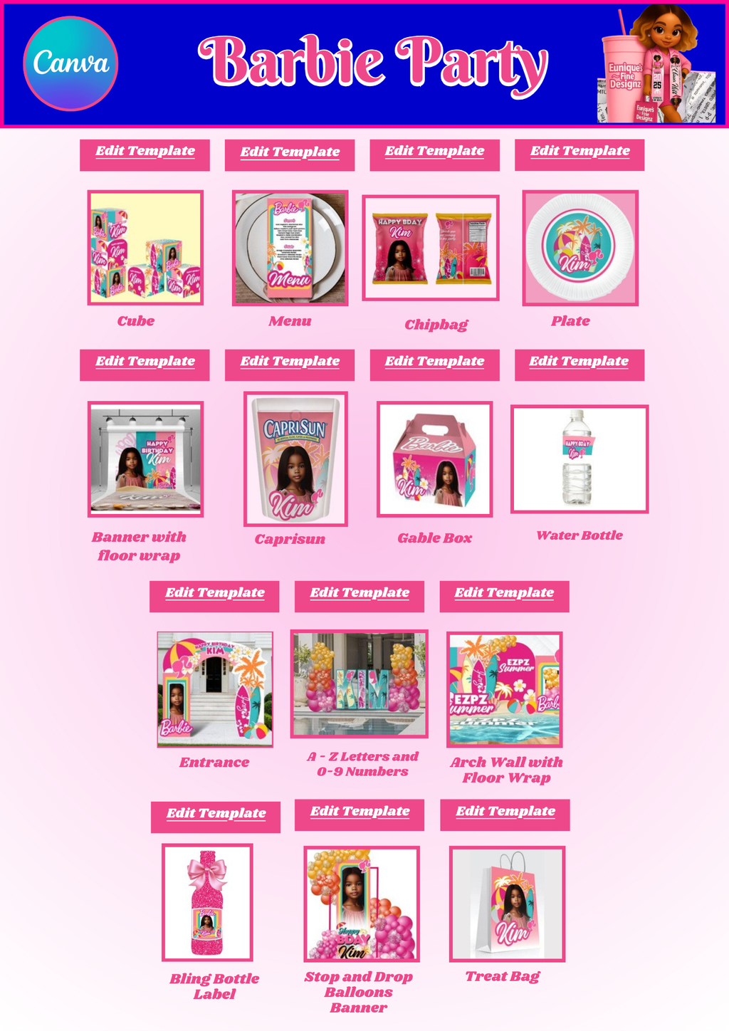 Kids Party Template Design Bundle (25)