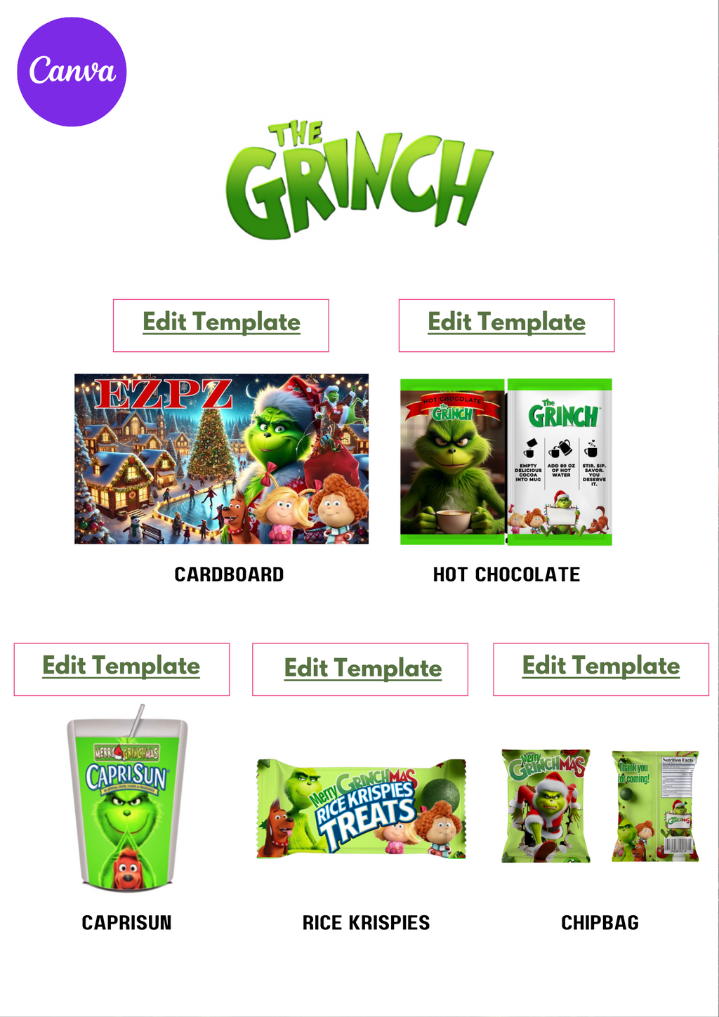 Christmas Holiday Favor Box Bundle - 7 Templates