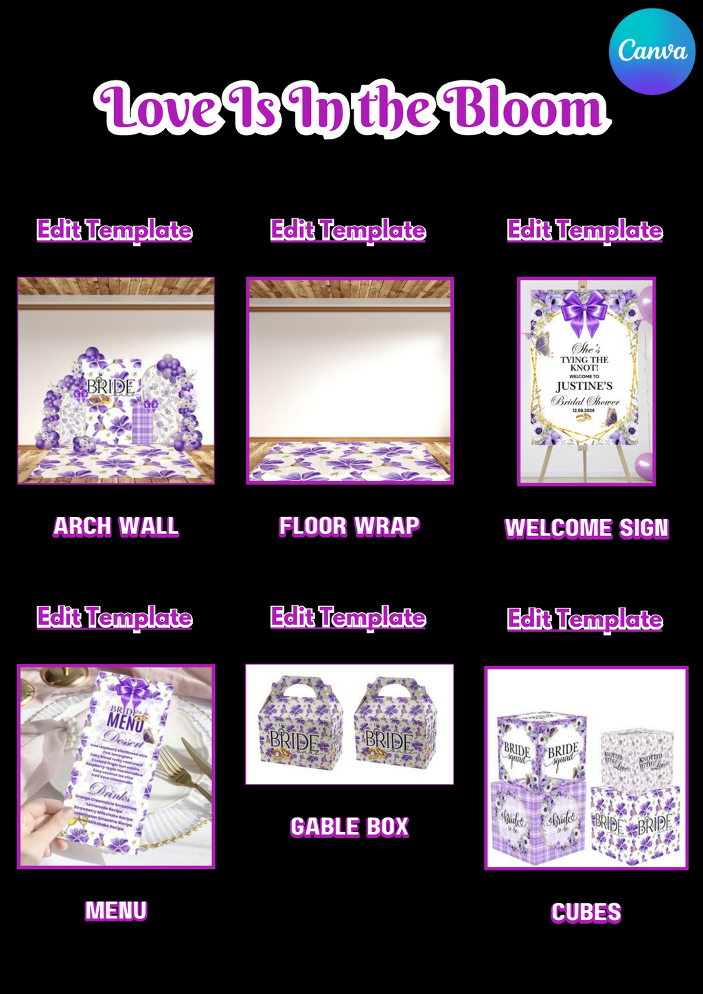 BRIDAL SHOWER PARTY TEMPLATE DESIGN BUNDLE