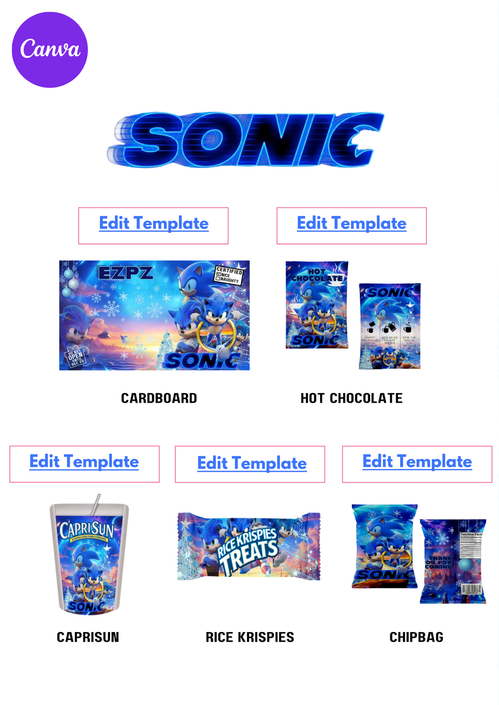 Christmas Holiday Favor Box Bundle - 7 Templates