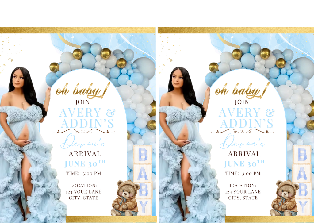 Boho Blue Baby Shower Bundle