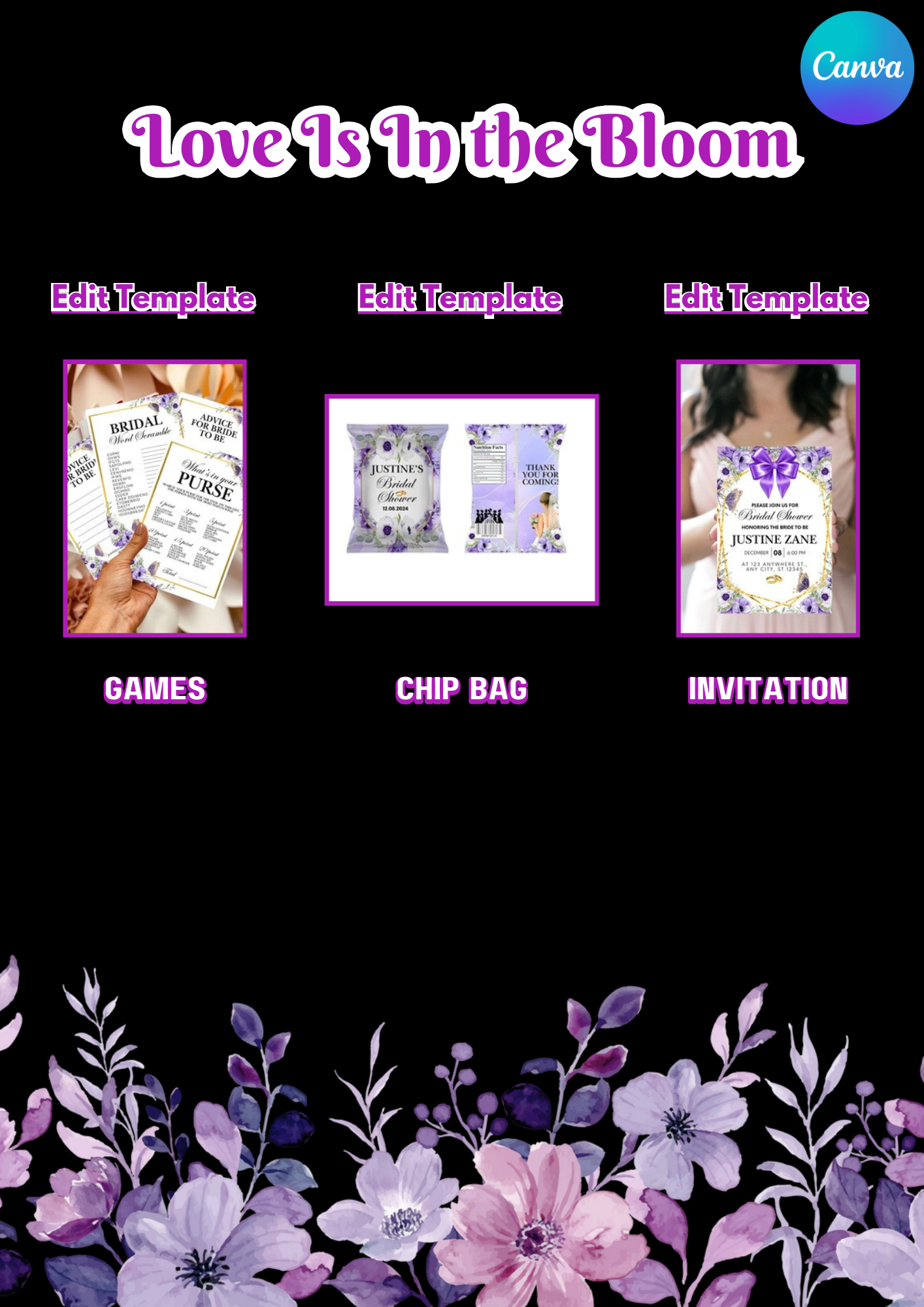 BRIDAL SHOWER PARTY TEMPLATE DESIGN BUNDLE