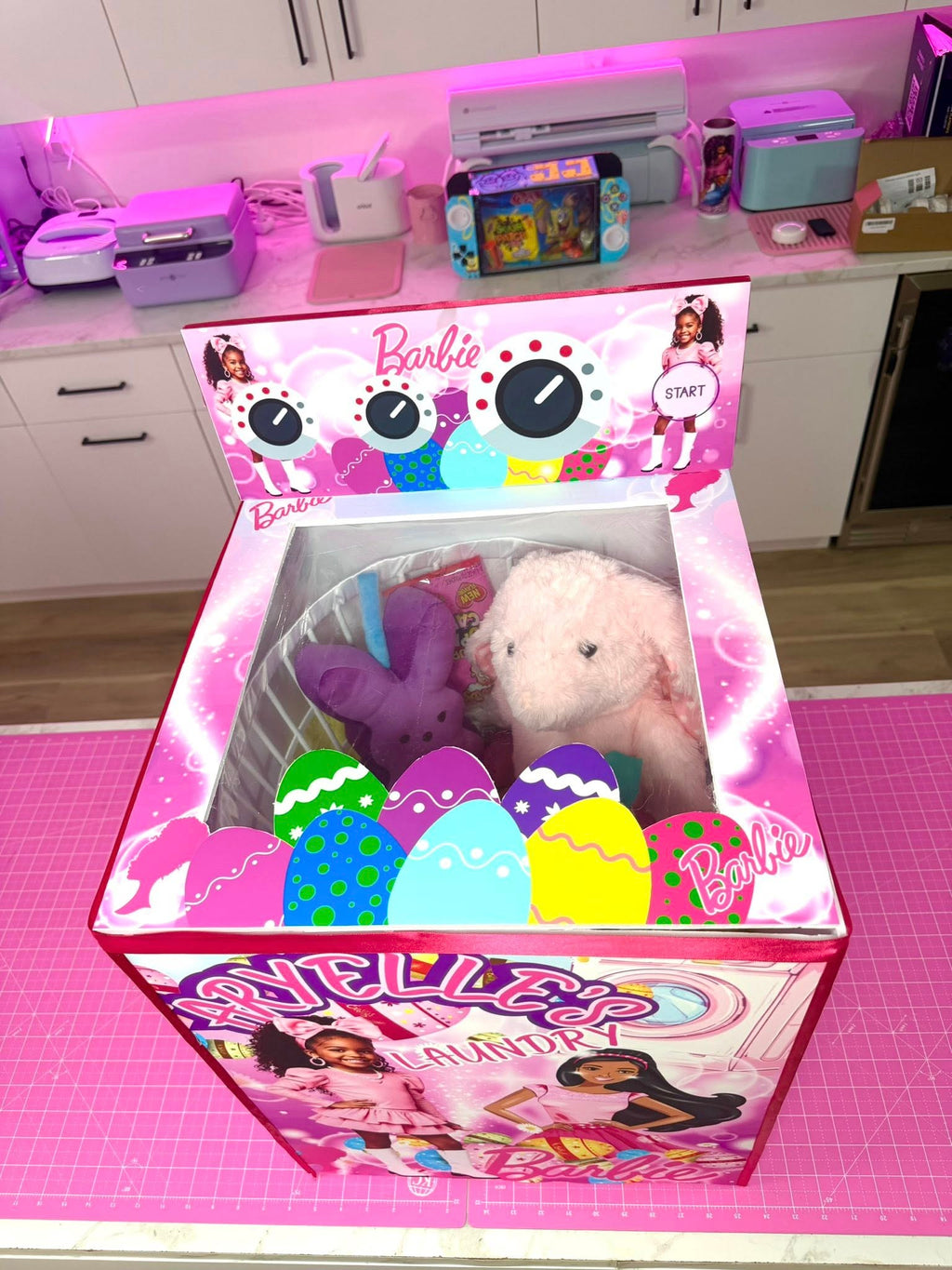 Editable Washing Machine Favor Box Template, Laundry Party Favor Prop, Sleepover Party Decoration, Canva Editable Party Favor Box, Treat Table Display