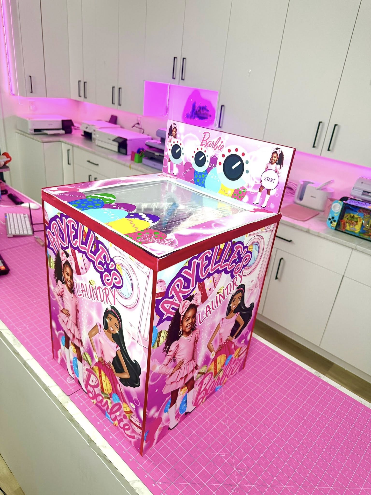 Editable Washing Machine Favor Box Template, Laundry Party Favor Prop, Sleepover Party Decoration, Canva Editable Party Favor Box, Treat Table Display