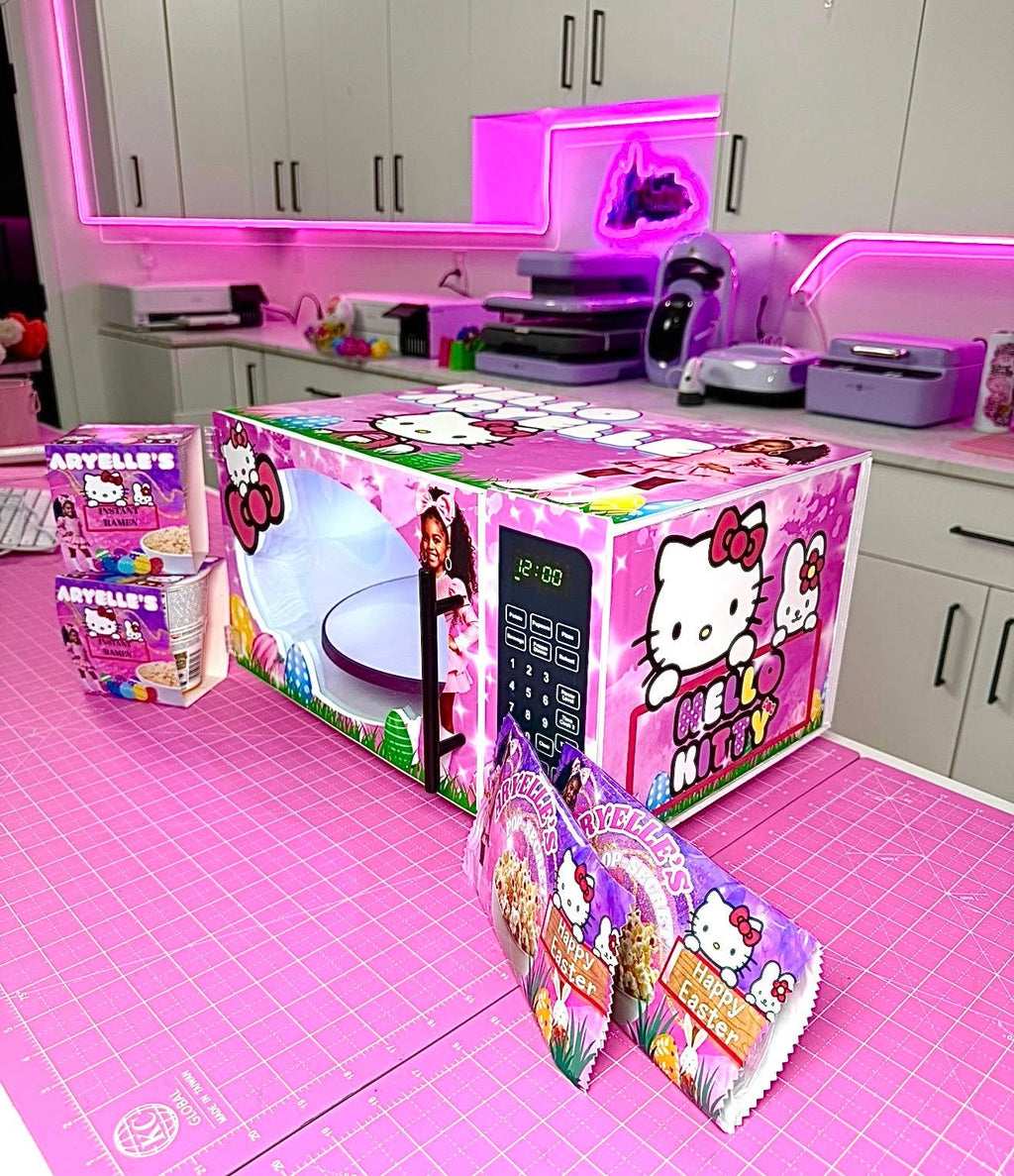 Editable Microwave Wrap Template, Popcorn & Ramen Noodle Cup Template Bundle, Custom Treat Party Favor Template, Canva Editable Snack Favor Set