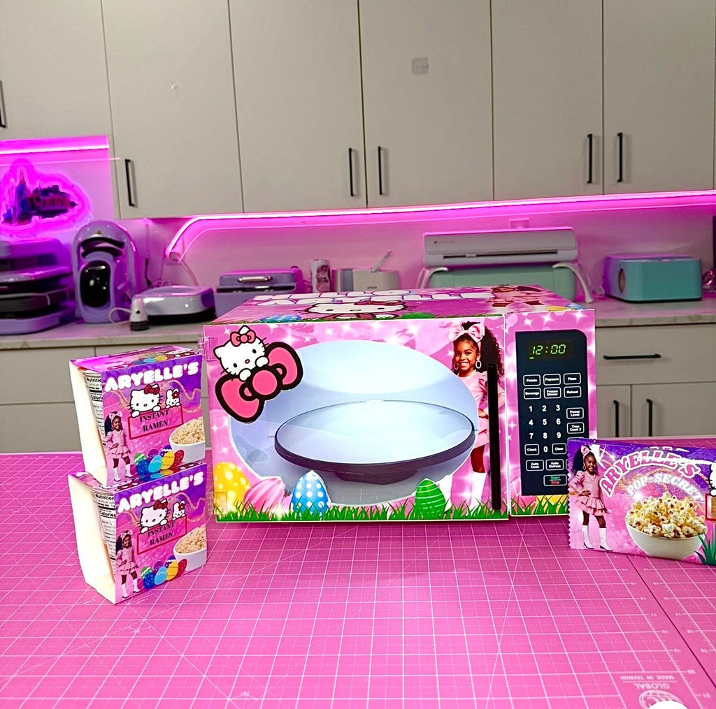 Editable Microwave Wrap Template, Popcorn & Ramen Noodle Cup Template Bundle, Custom Treat Party Favor Template, Canva Editable Snack Favor Set