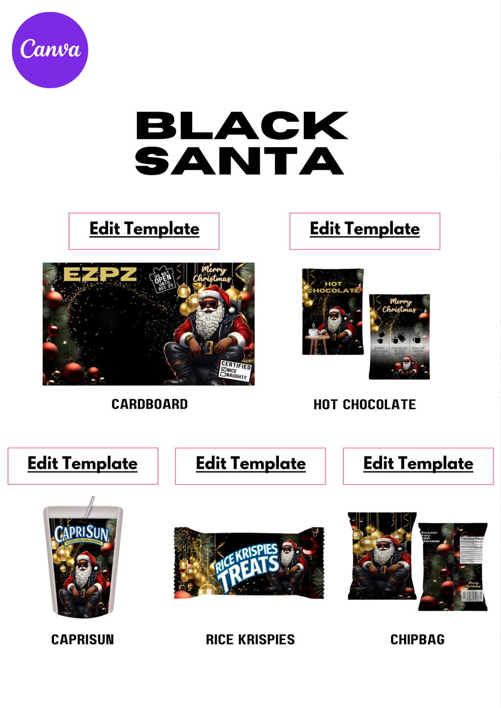 Christmas Holiday Favor Box Bundle - 7 Templates