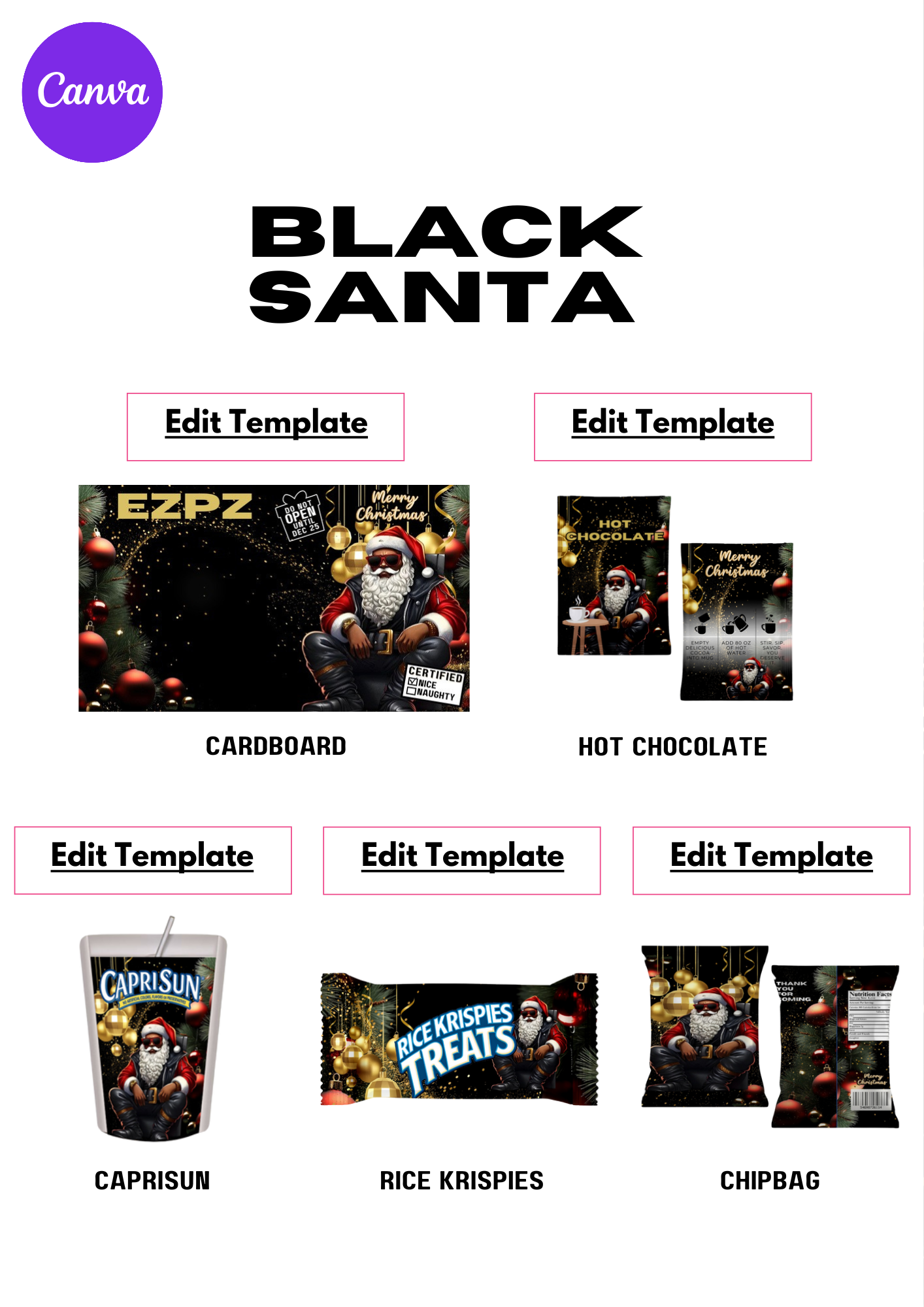 Christmas Holiday Favor Box Bundle - 7 Templates