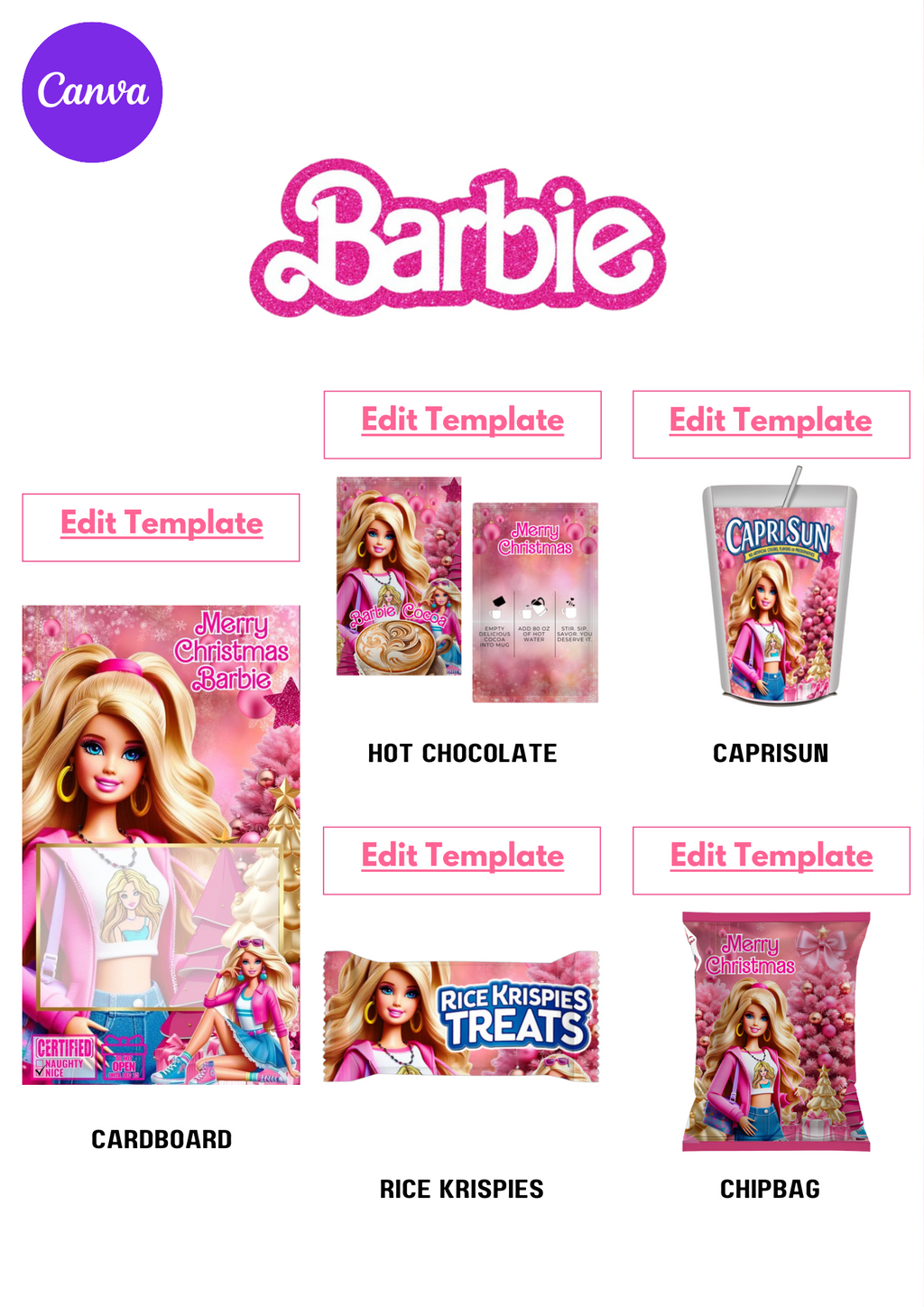 Christmas Holiday Favor Box Bundle - 7 Templates