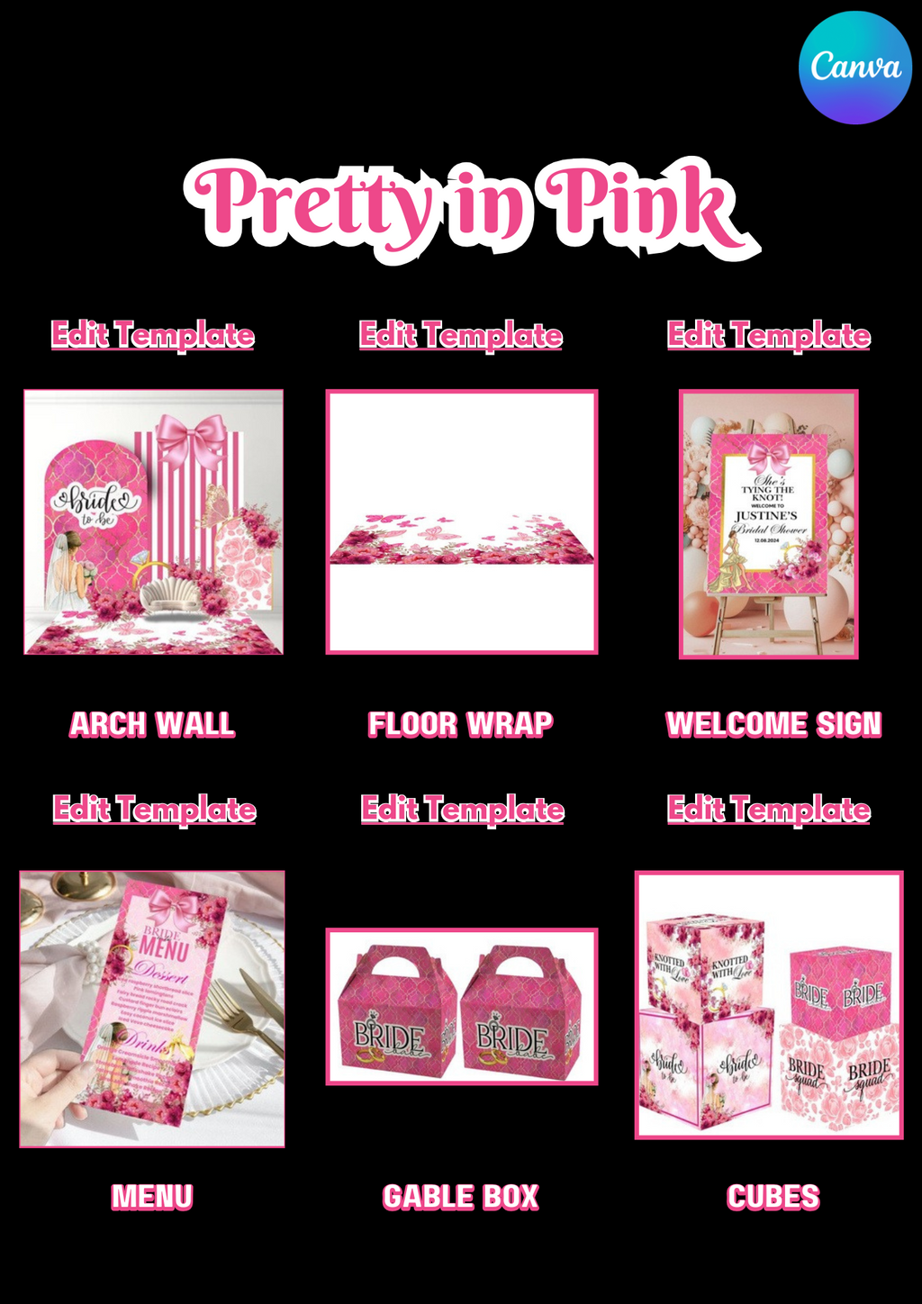 BRIDAL SHOWER PARTY TEMPLATE DESIGN BUNDLE