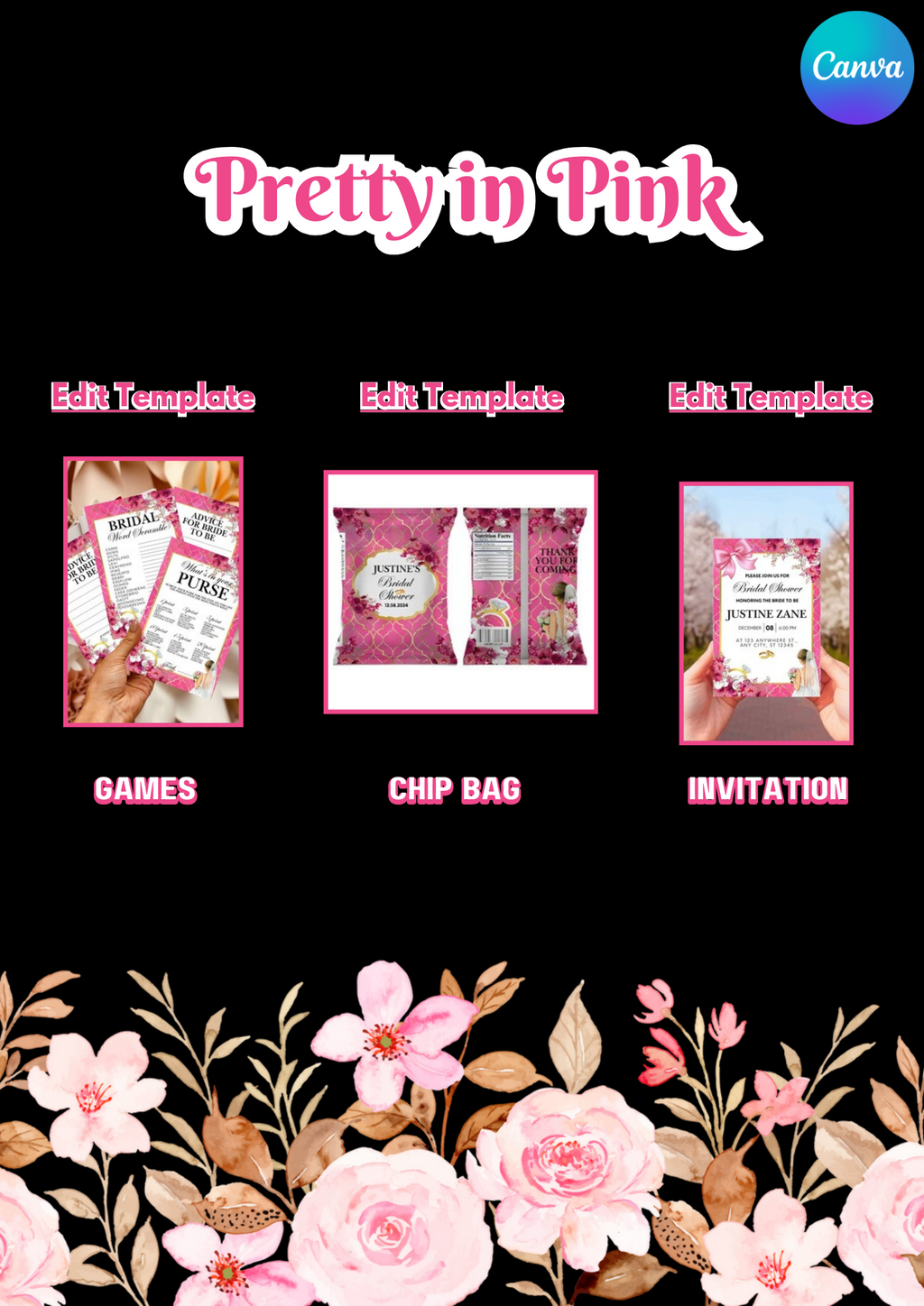 BRIDAL SHOWER PARTY TEMPLATE DESIGN BUNDLE