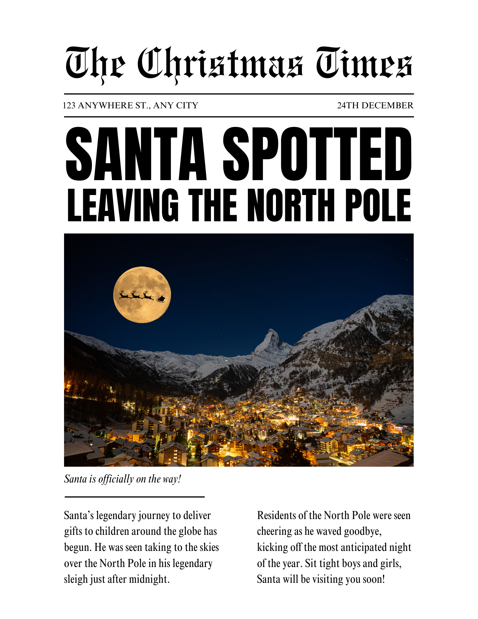 Christmas Newspaper Template