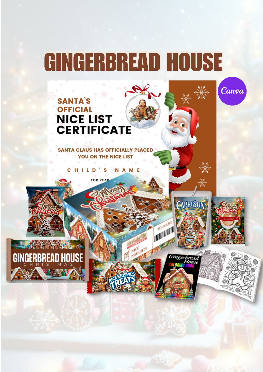 Gingerbread Santa Box Templates