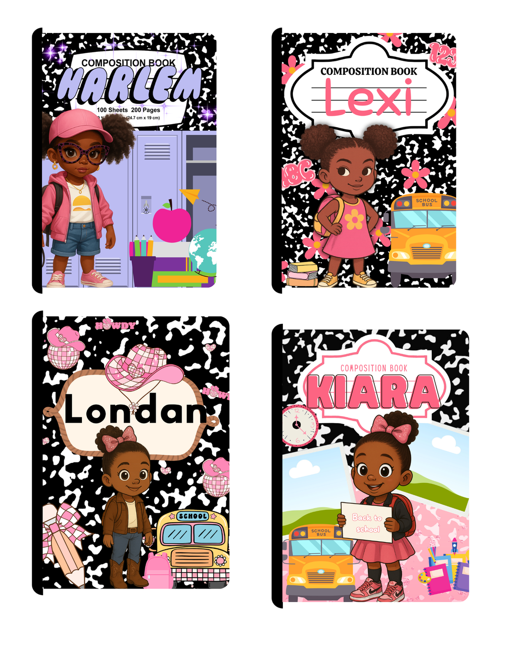 8 Editable Composition Notebooks