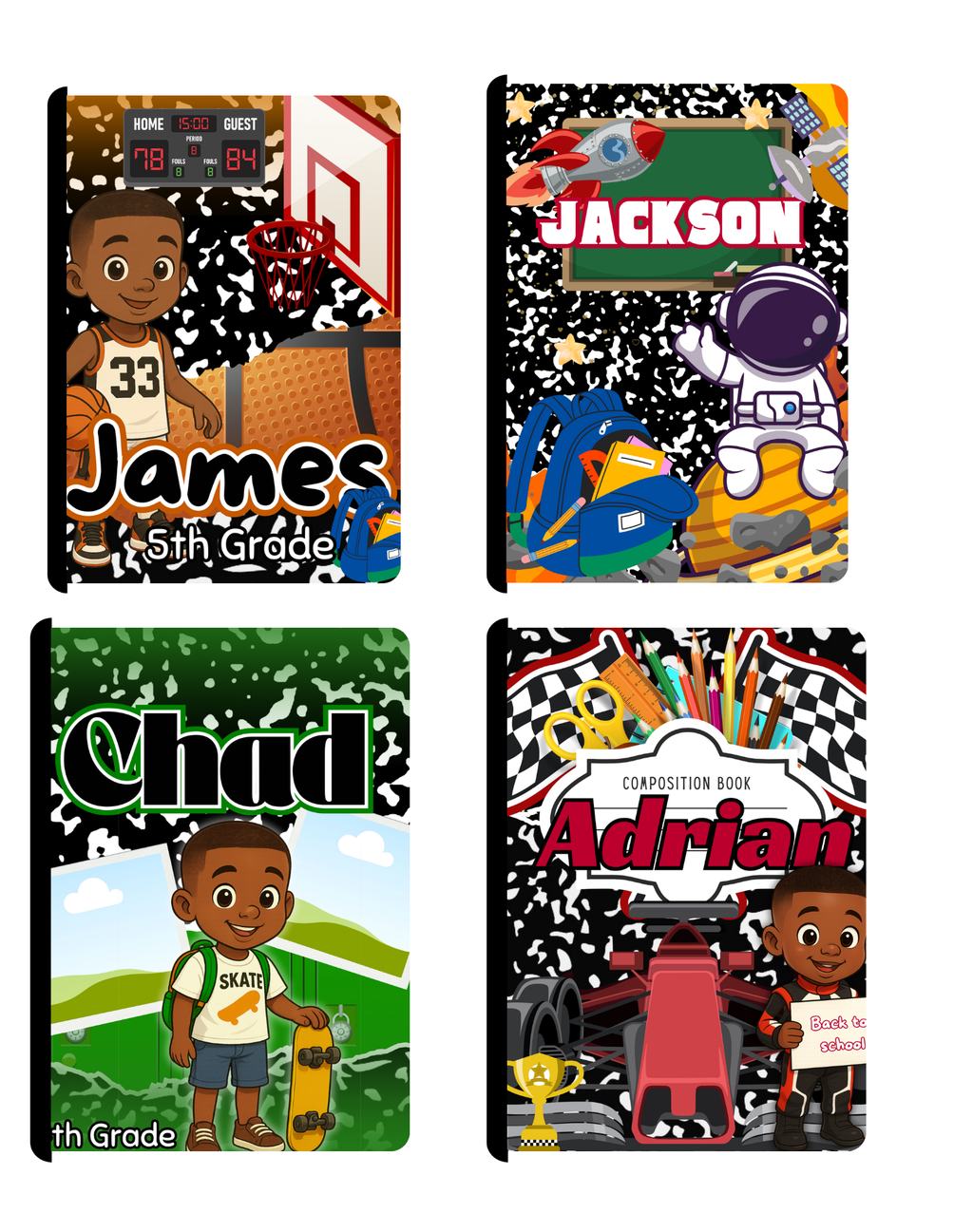 8 Editable Composition Notebooks